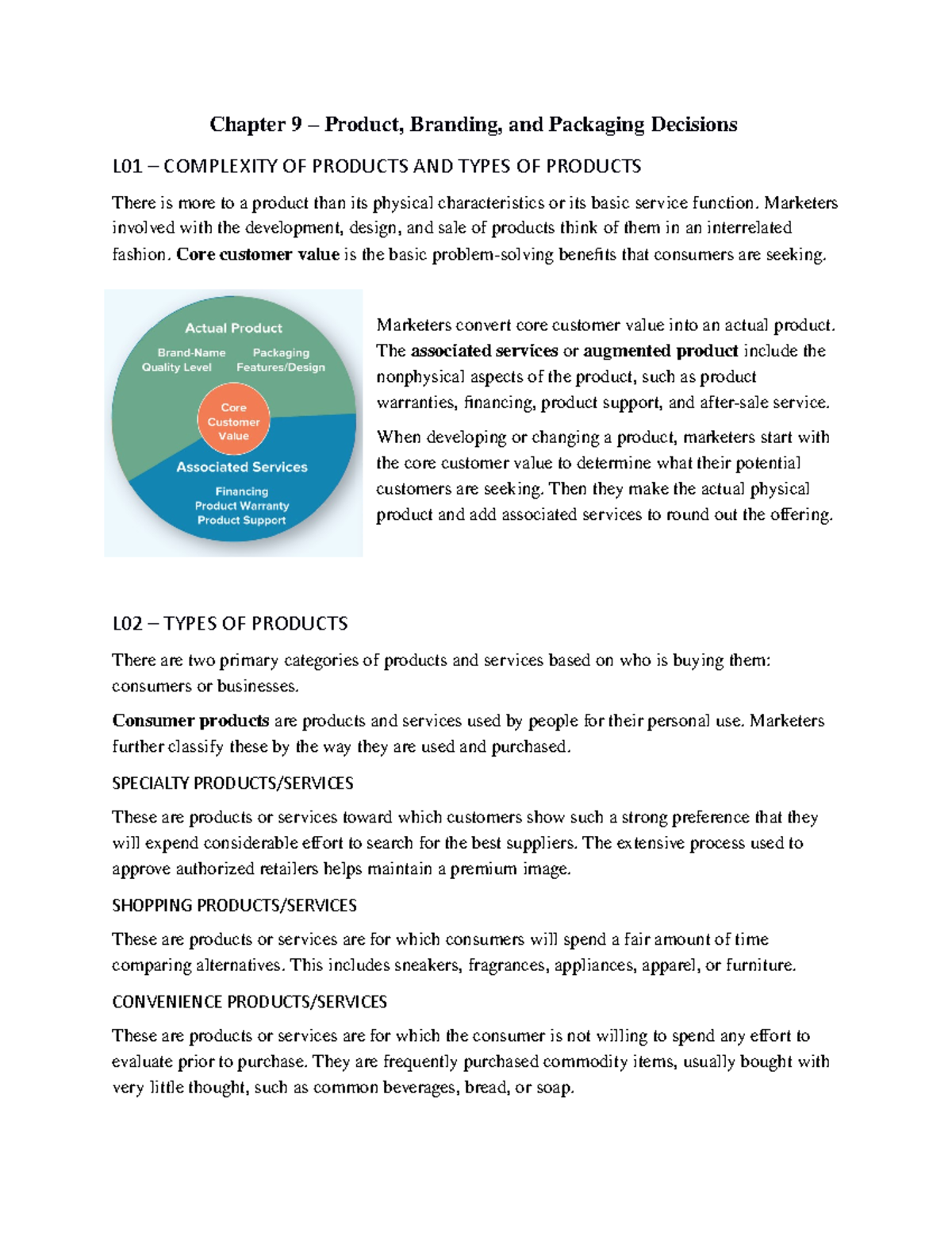 Chapter 9 Notes - Summary Marketing Management - Chapter 9 Product ...