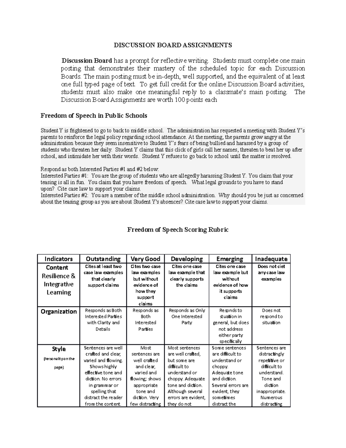 freedom-of-speech-in-public-schools-discussion-board-assignments