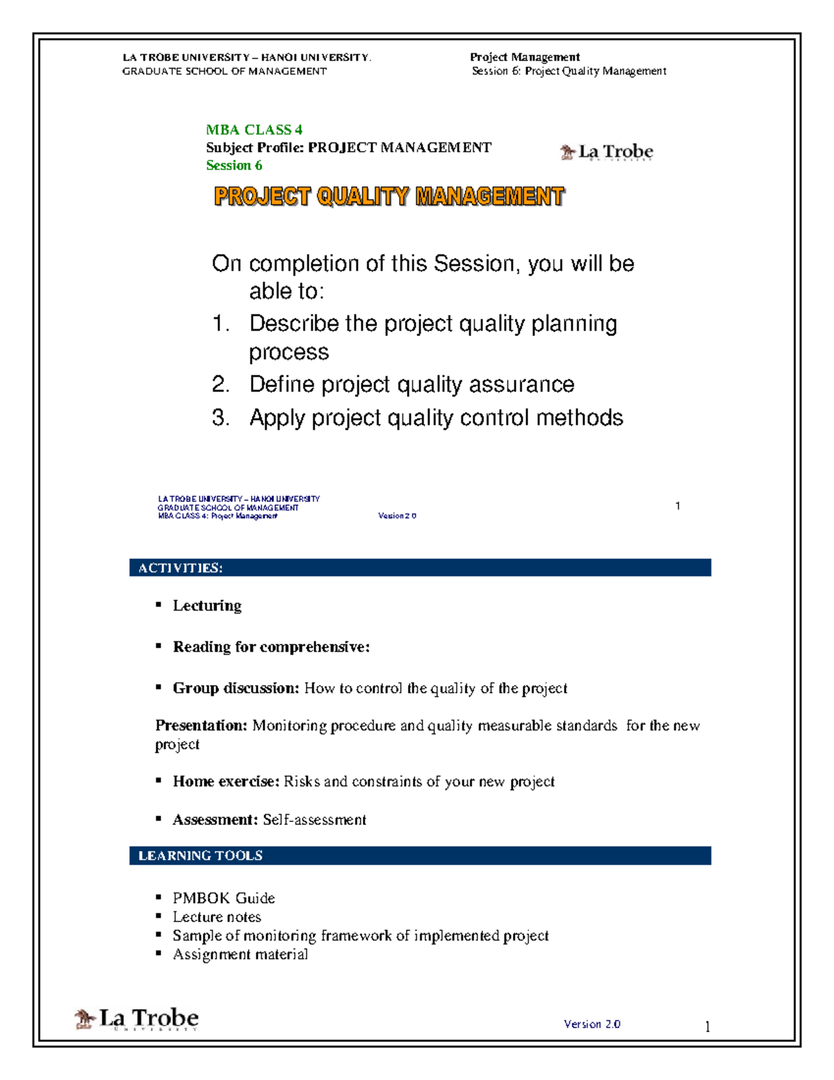 (Ebook Hay.net)- Session 6 - Quality management - GRADUATE SCHOOL OF ...