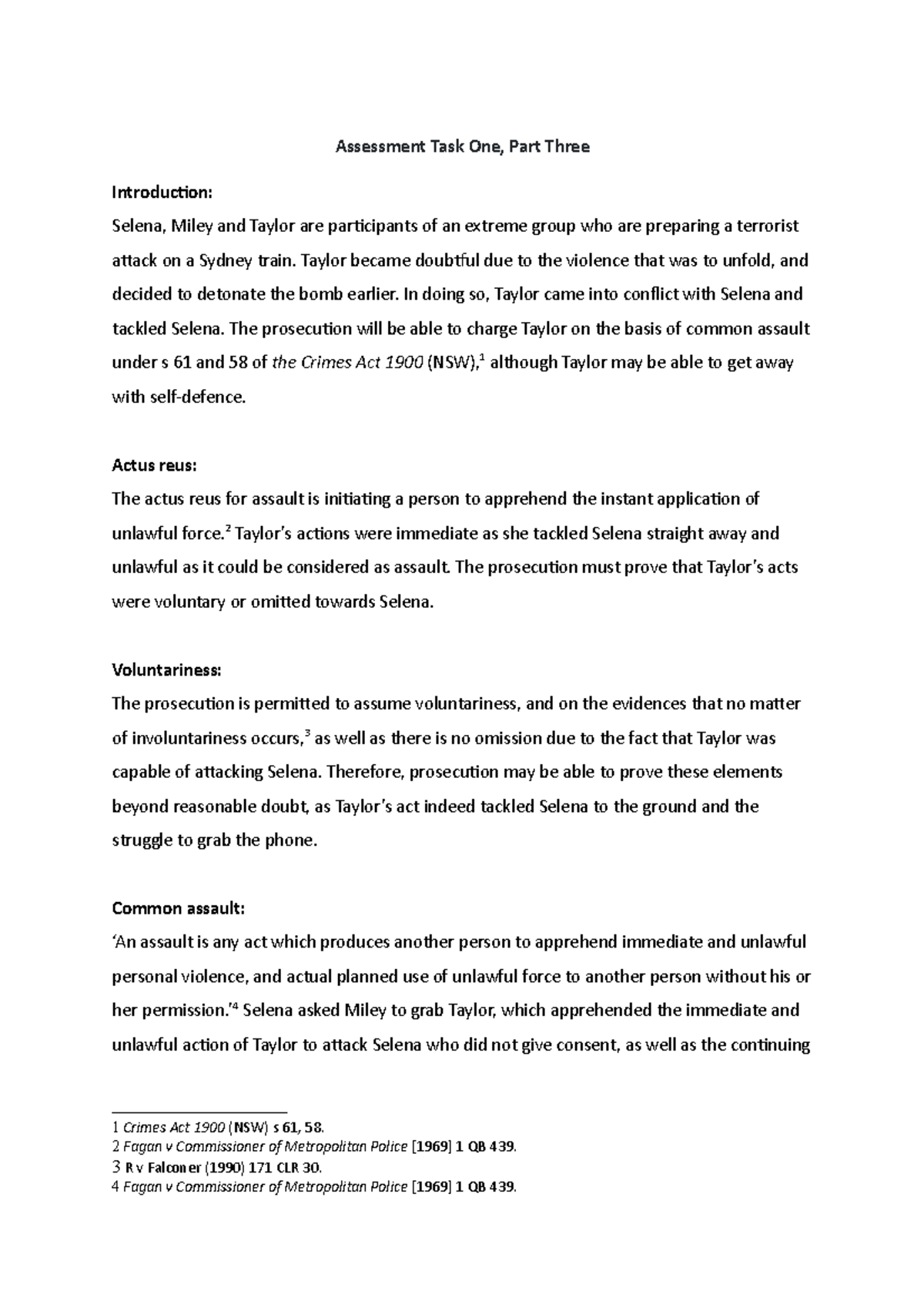 Assessment Task One - mmm - Assessment Task One, Part Three ...