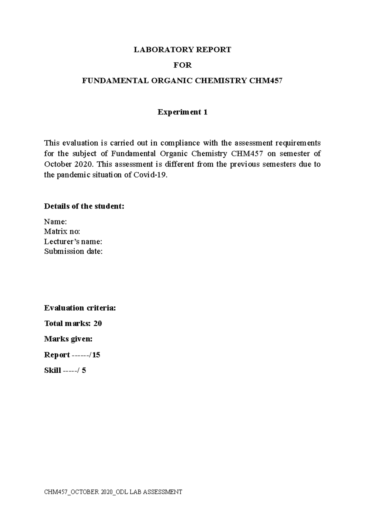 EXP 1 - Experiment 1: Acid-Base Extraction - LABORATORY REPORT FOR ...