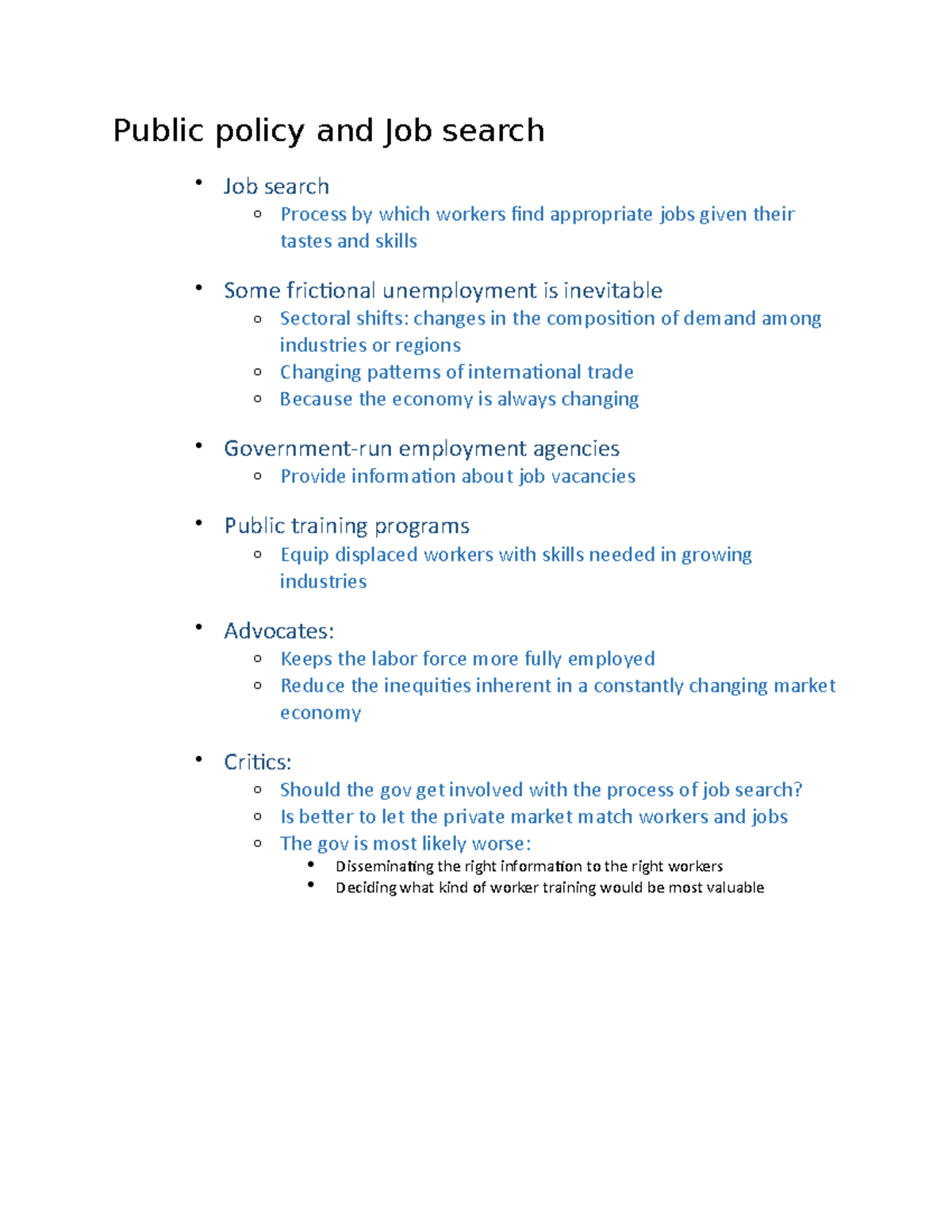 Public policy and Job search - Studocu