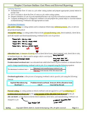 Chapter+2+Outline - Learning Objectives Job-Order Costing: An Overview ...
