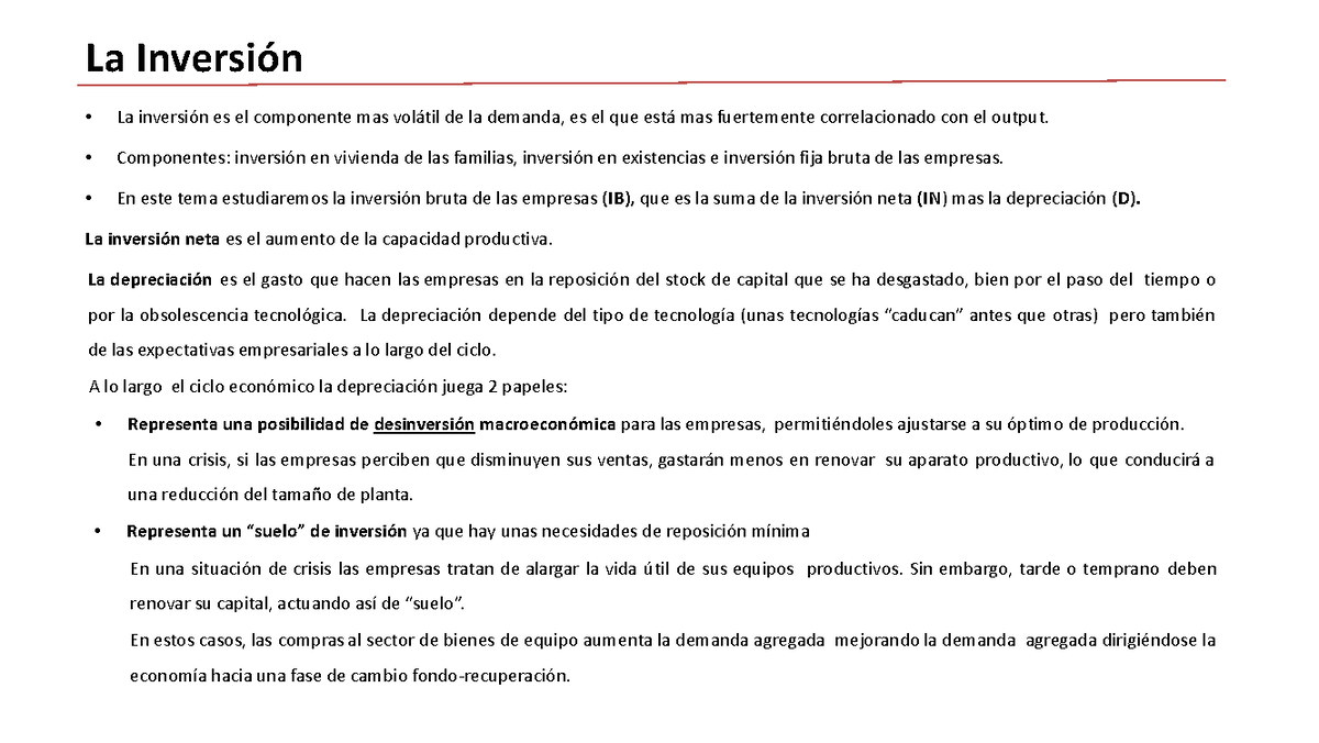 Tema5-inversion - Tema 5 la inversión de macroeconomía II - La ...