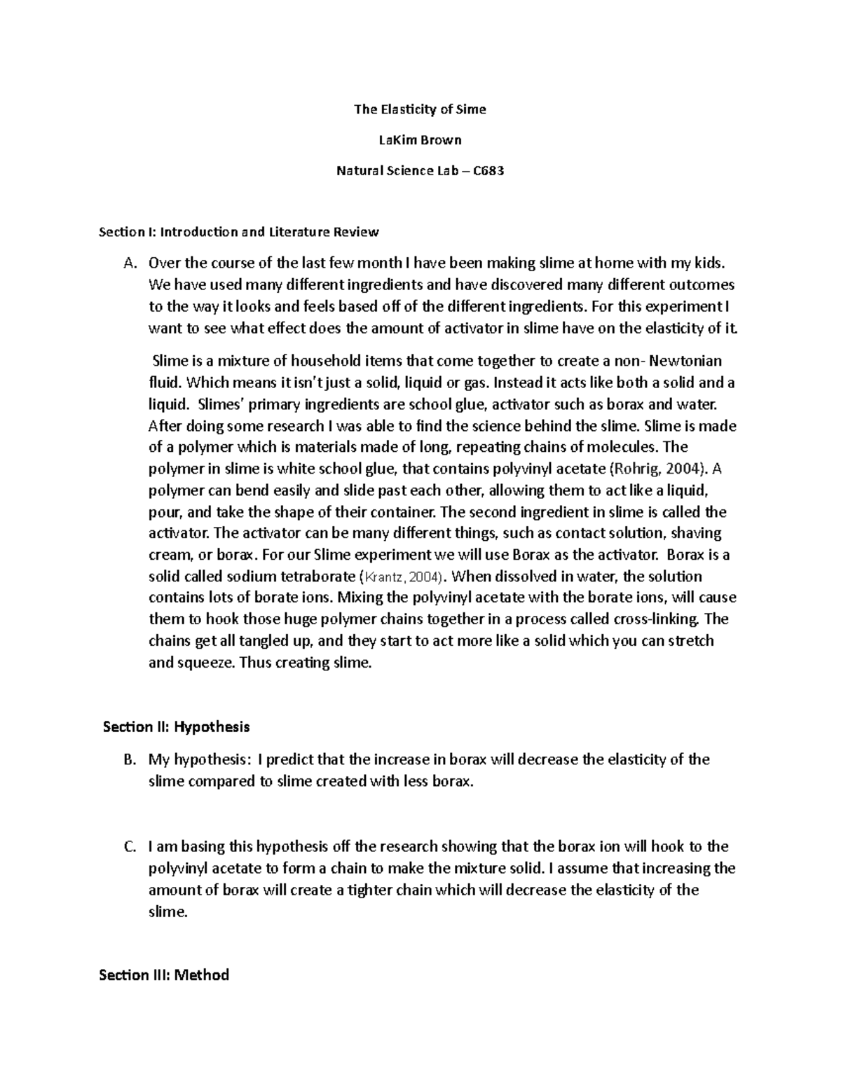 slime experiment lab report