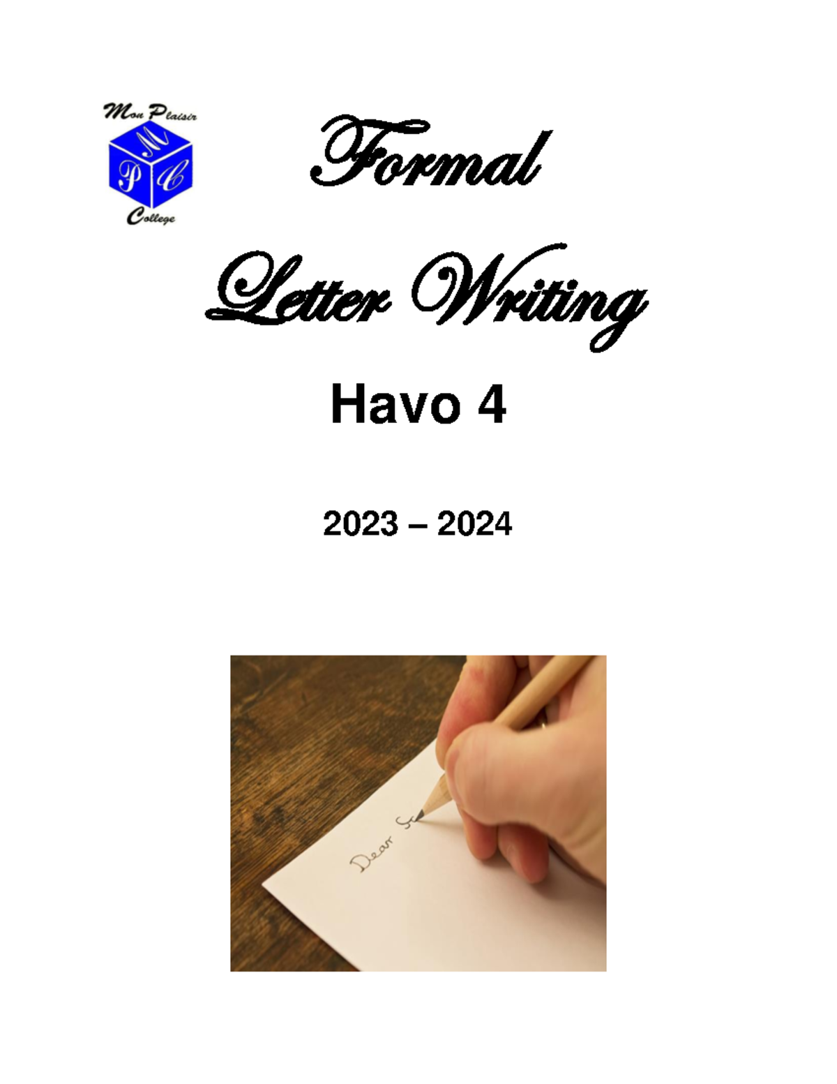 CP 3 Formal Letter Dhdbs Formal Letter Writing Havo 4 2023 2024