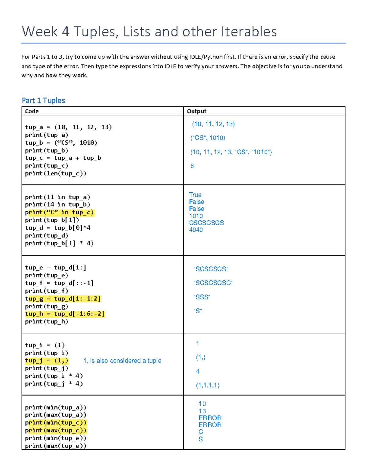 IT5001+Lab+4 - Lab 4 - Week 4 Tuples, Lists and other Iterables For ...