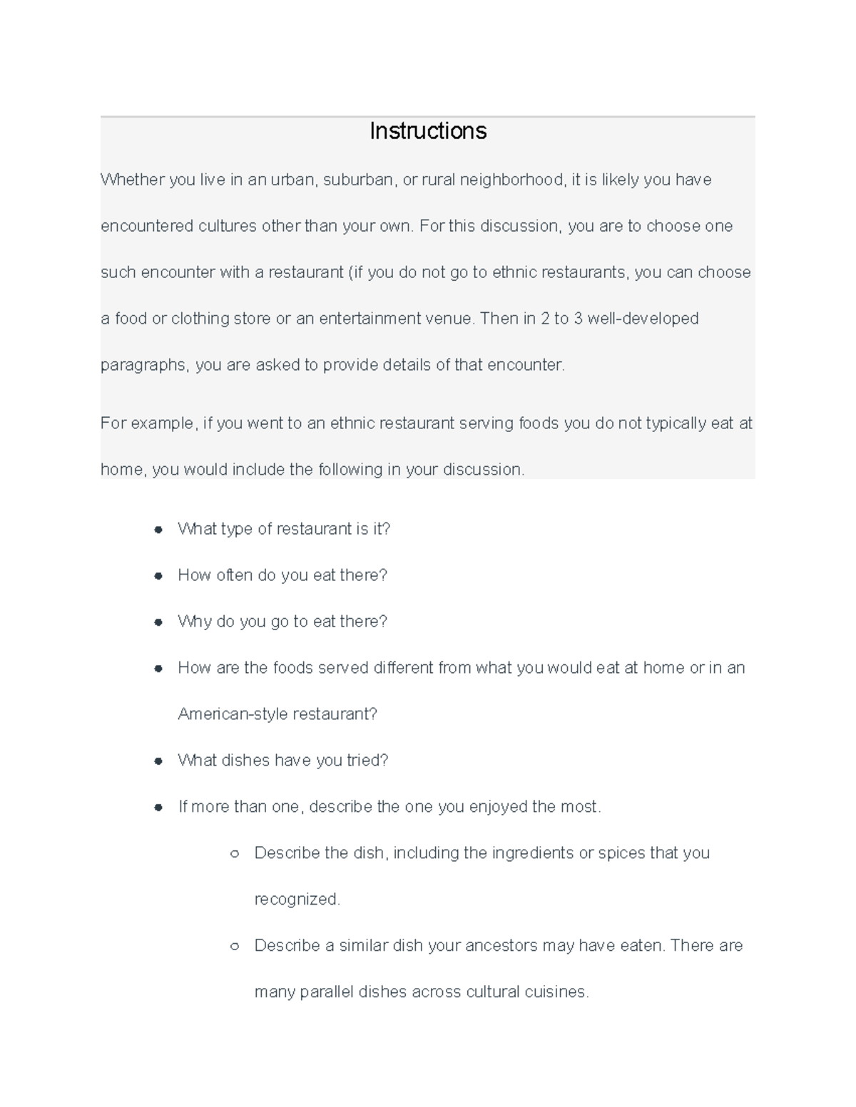 Unit 5 Discussion - Where You Live (12) - Instructions Whether you live ...