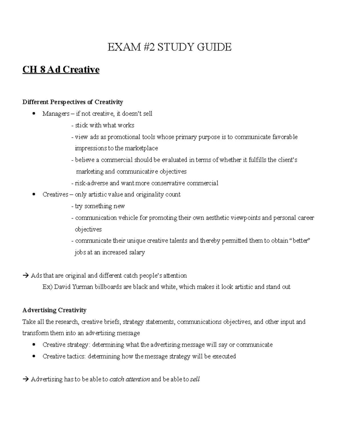 BUAD 471 KENT EXAM 2 - Exam 2 Summary Professor Kent - EXAM #2 STUDY ...