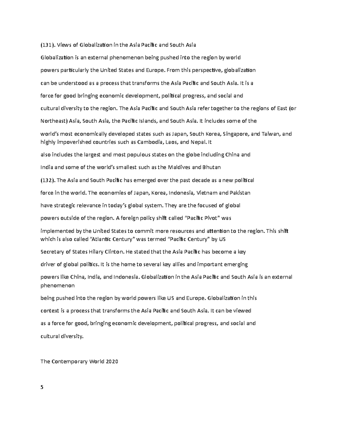 Contemp 8 - (131). Views of Globalization in the Asia Pacific and South ...