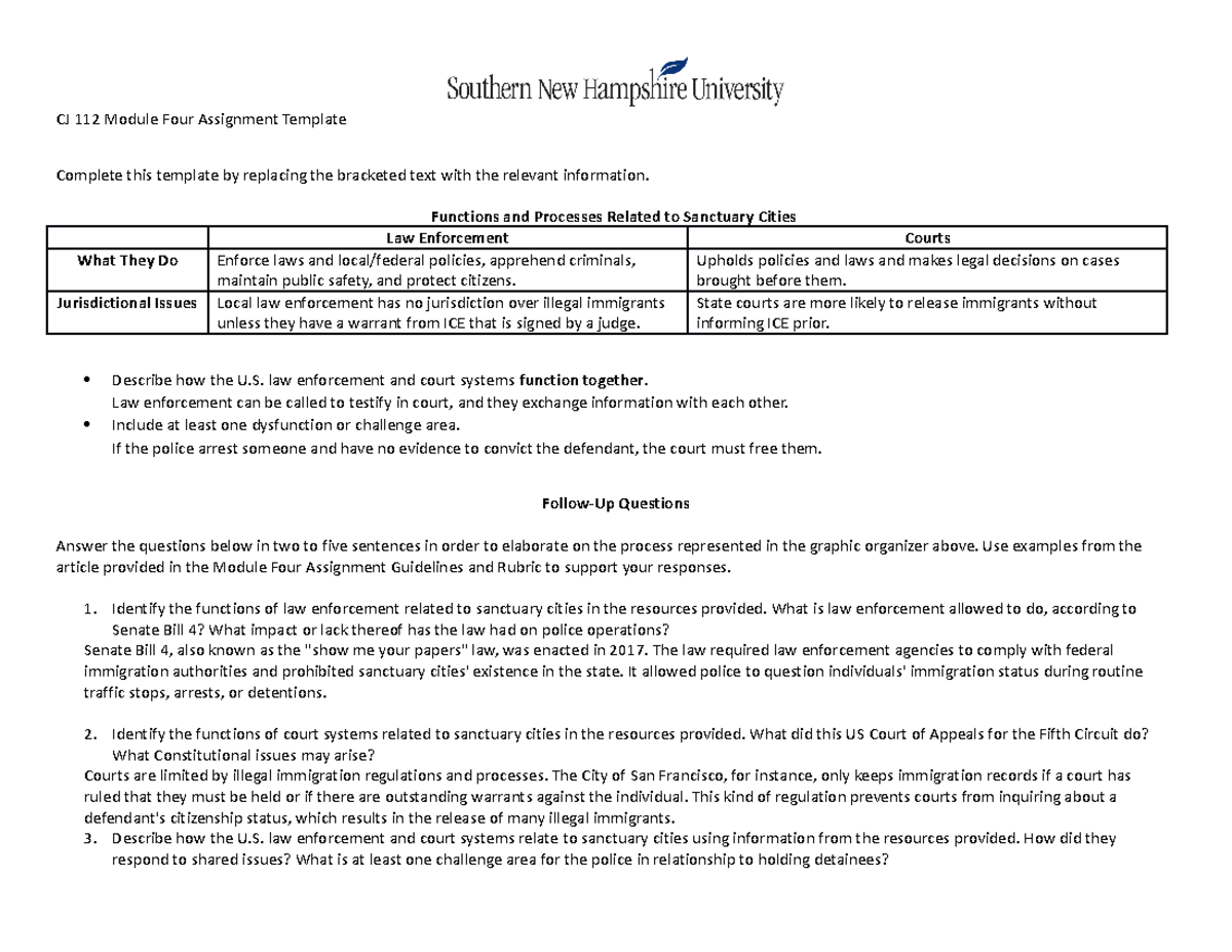 CJ 112 Module Four Assignment Template - CJ 112 Module Four Assignment ...