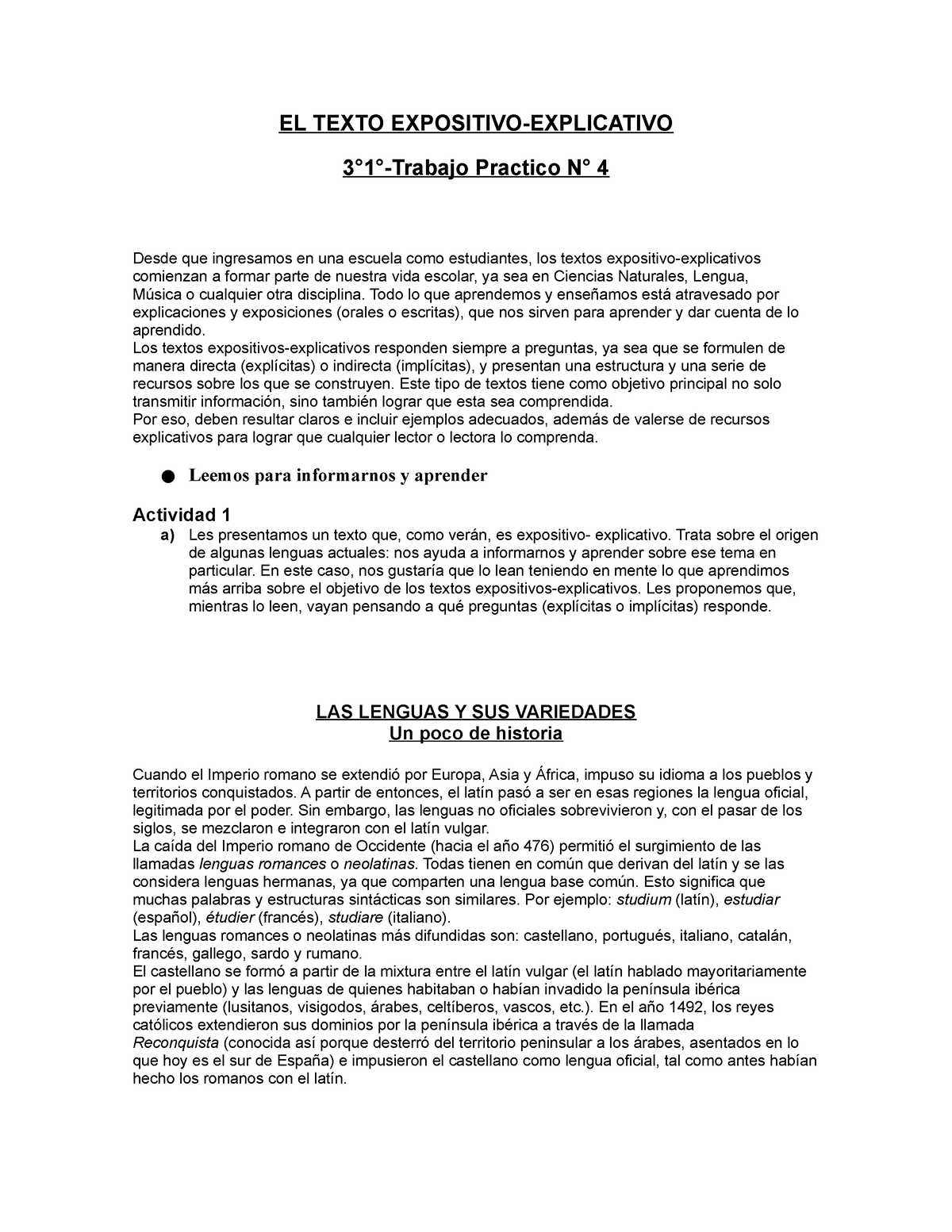 EL Texto Expositivo T.P 4 - EL TEXTO EXPOSITIVO-EXPLICATIVO 3°1 ...