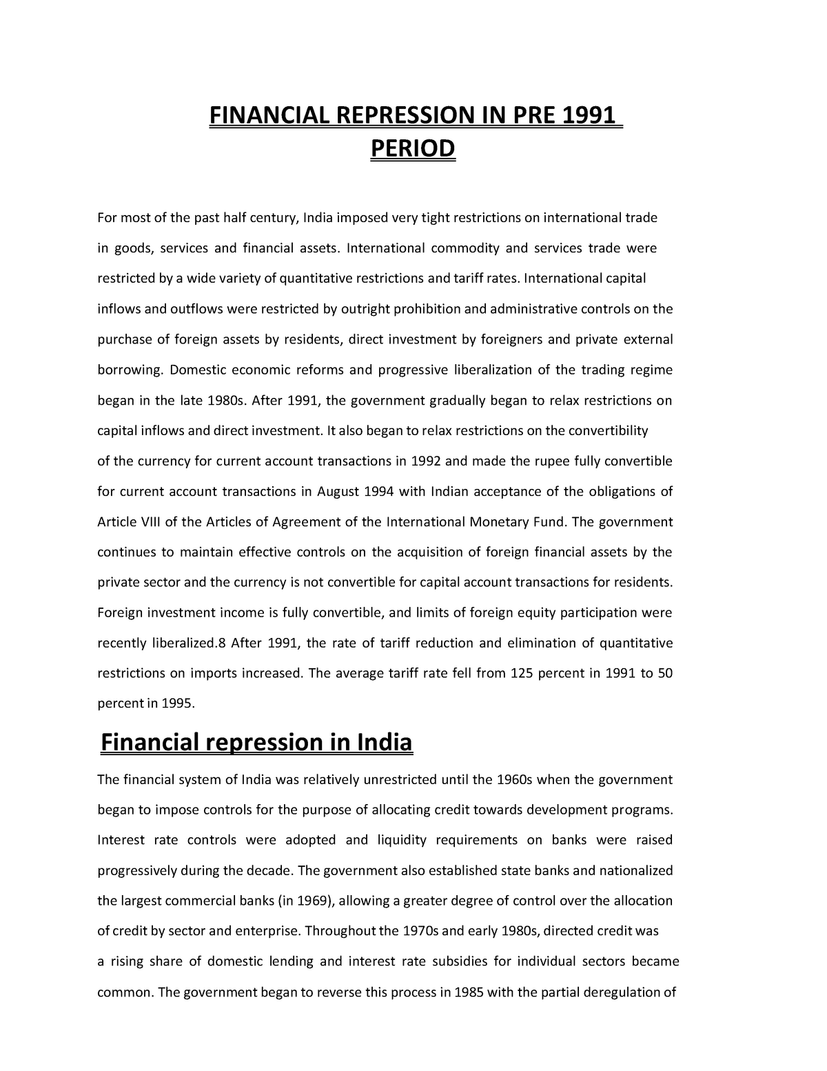 financial repression thesis