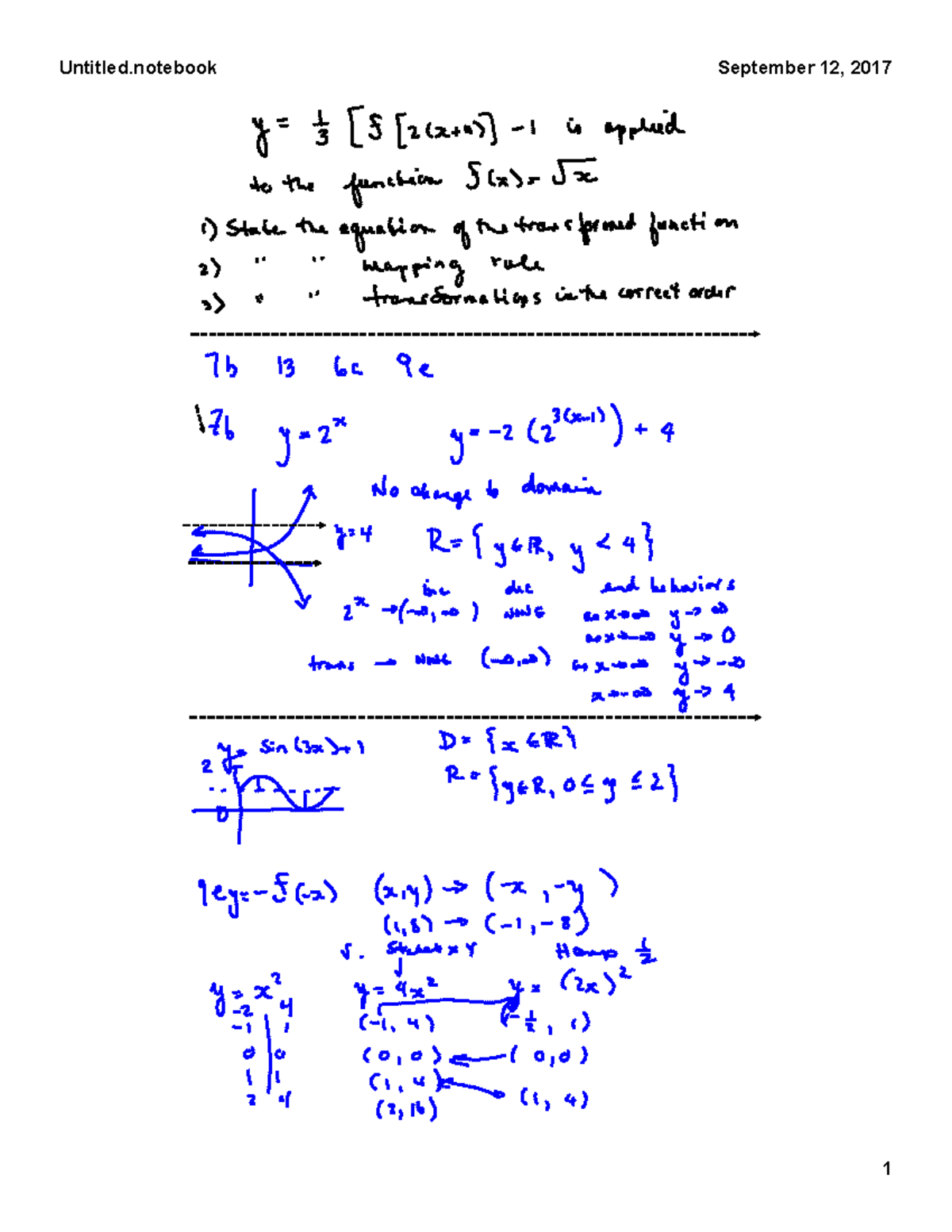 Sept 12 Review Functions - - Studocu