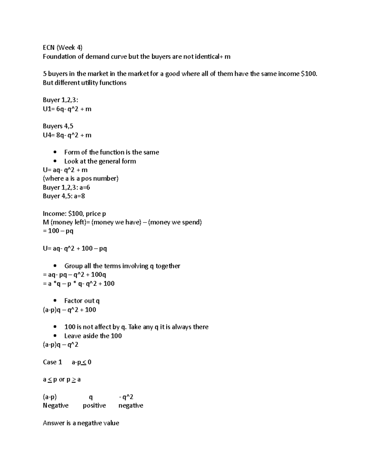 RYU ECN 104- Week 4 Study Notes - ECN 104 - Toronto Met - Studocu