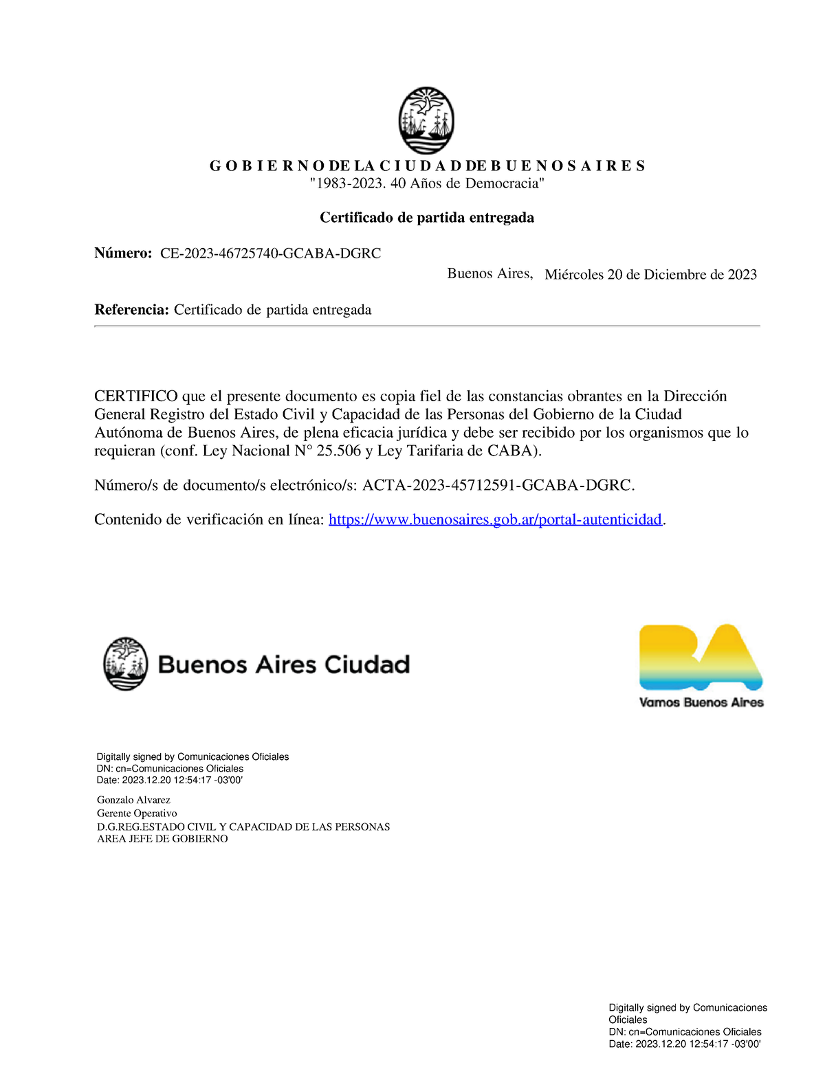 Certificado GEDO - Asd - G O B I E R N O DE LA C I U D A D DE B U E N O ...