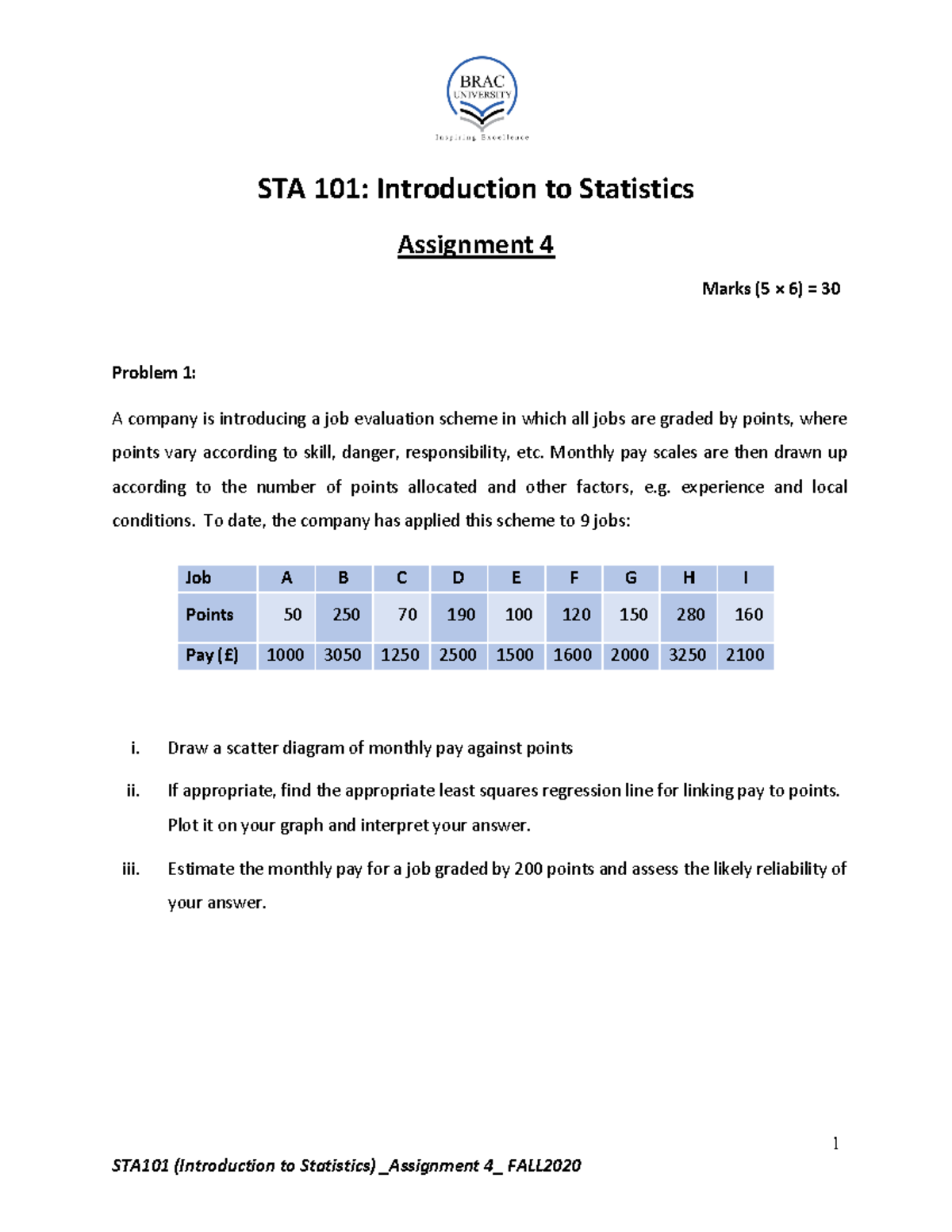 statistics assignment 4