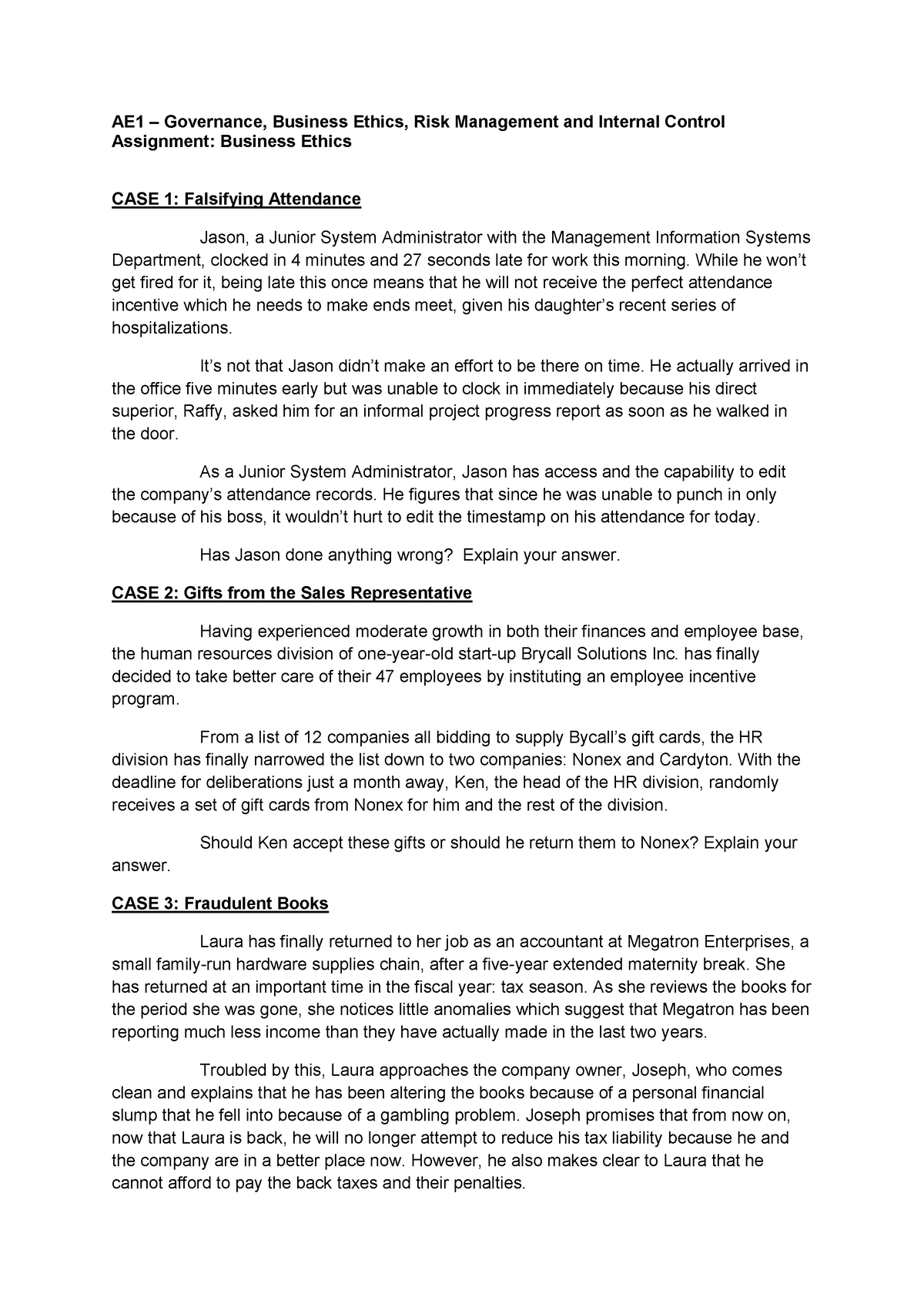 assignment worksheet 03 1 ethics and the role of business