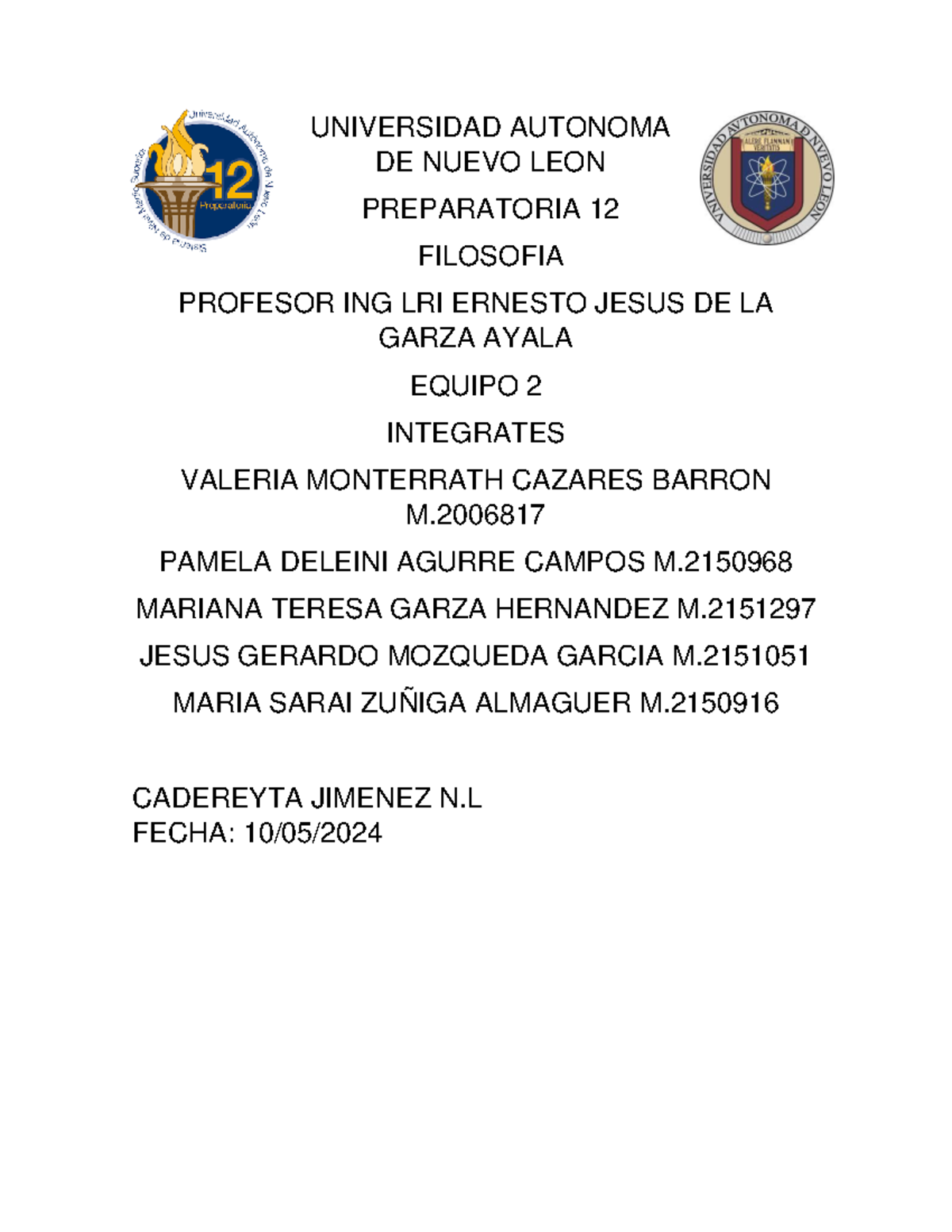 EV4 FILO - Ev de filosofia - UNIVERSIDAD AUTONOMA DE NUEVO LEON ...