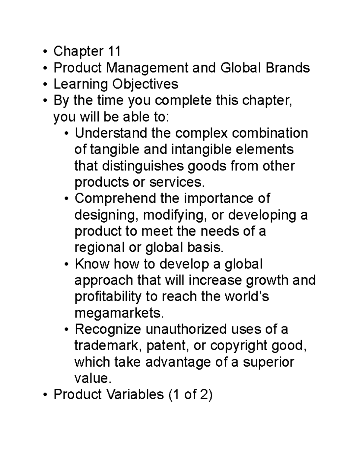 Product Management And Global Brands - Chapter 11 Product Management ...