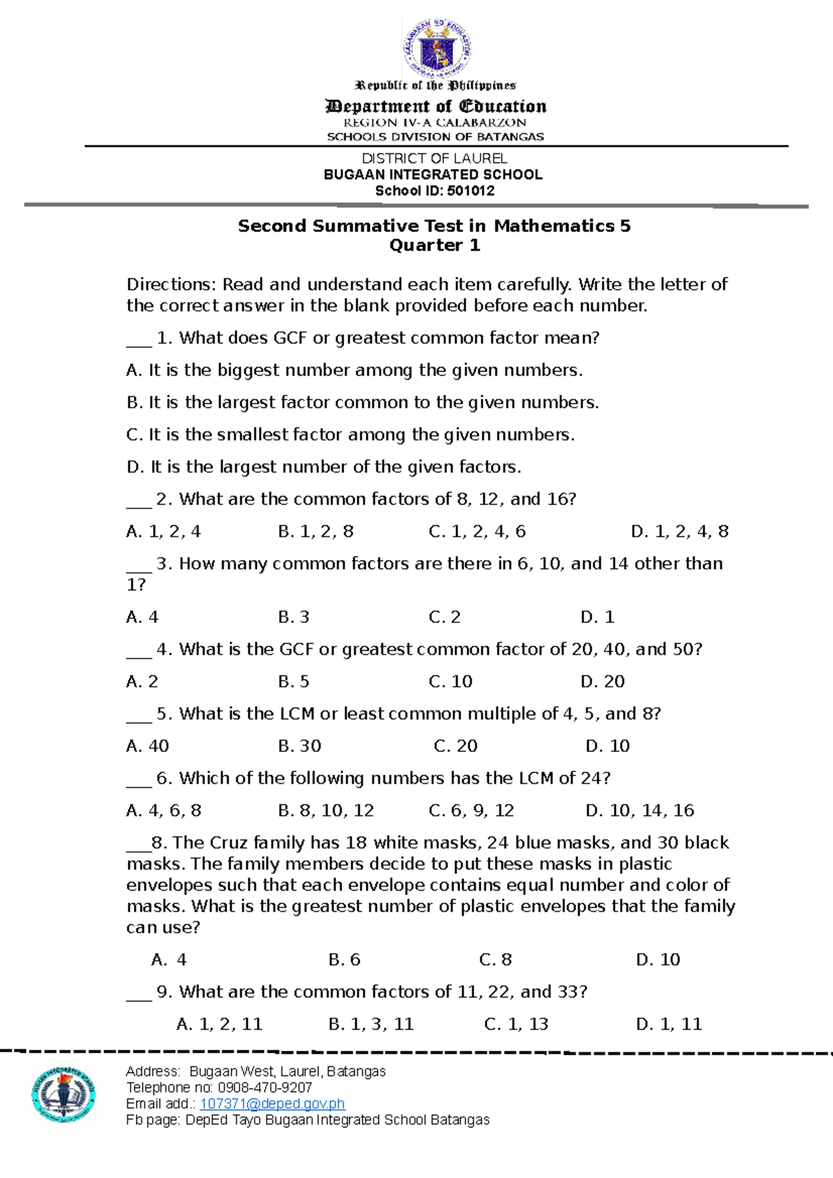 Summative test 2 math 5 - This will help for your review test ...