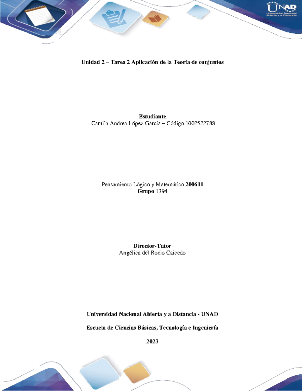 Aplicación De La Teoria De Conjuntos Andrea Unidad 2 Tarea 2 Aplicación De La Teoría De 2286