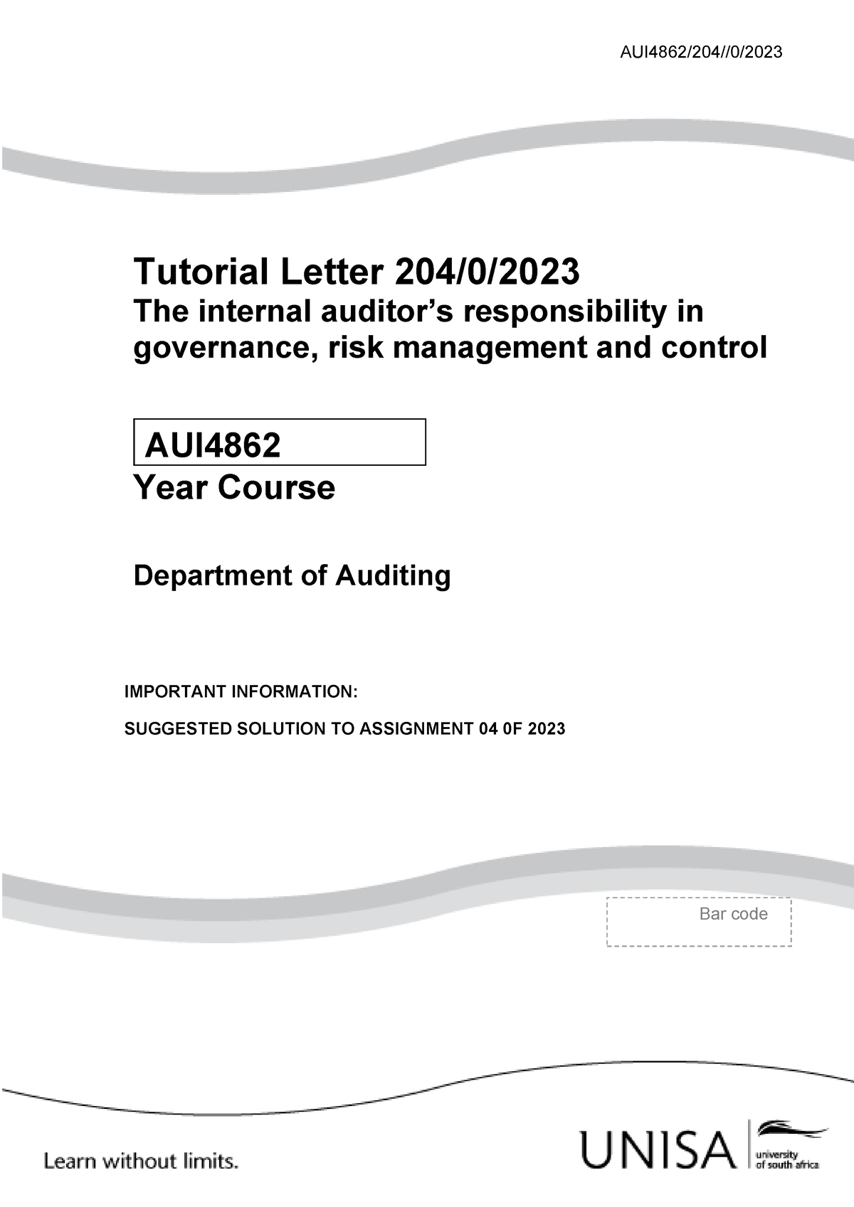 AUI4862 Assignment 4 Solution - AUI4862/20 4 //0/ 2023 Tutorial Letter ...