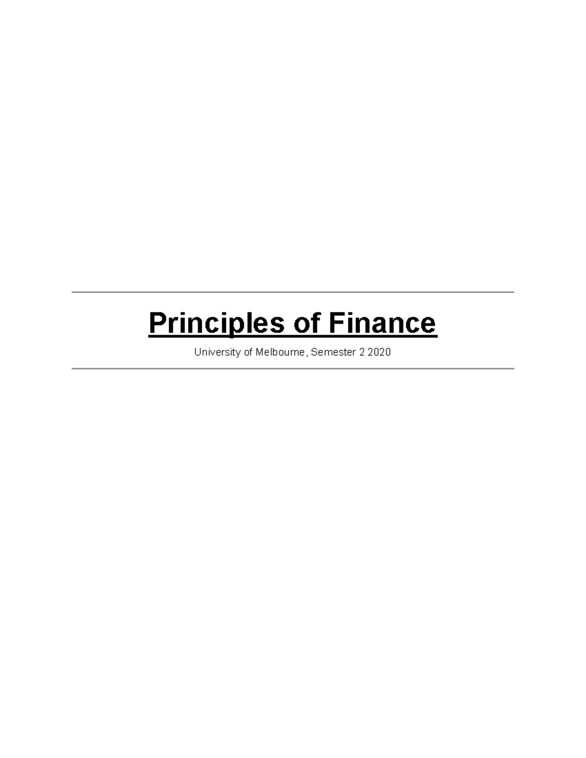 Principles Of Finance Lecture Notes 2020 Sem2 - Principles Of Finance ...