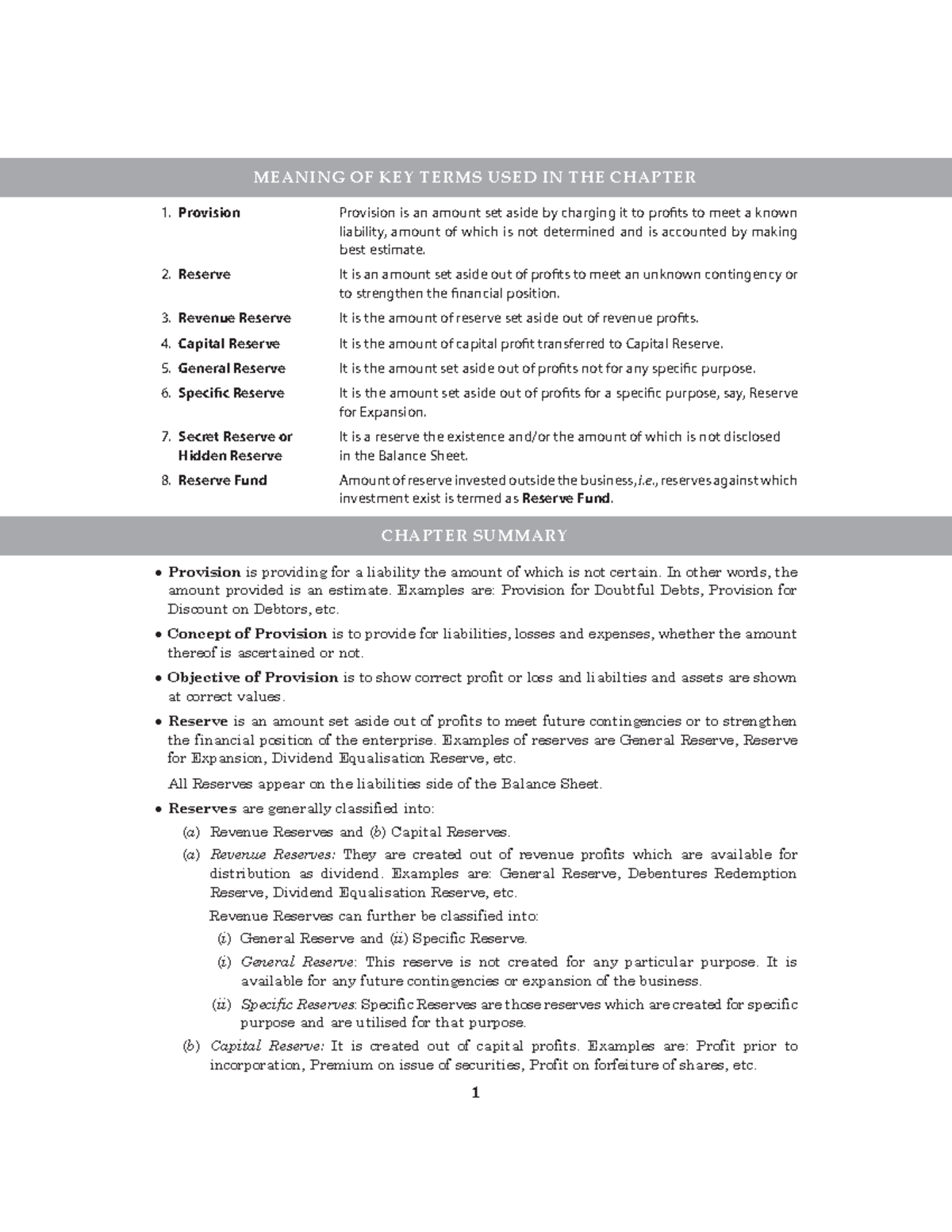 Key Terms and Chapter Summary-16 - 1 MEANING OF KEY TERMS USED IN THE ...