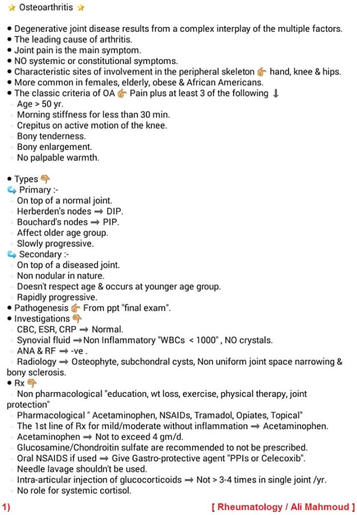Rheumatology summary - internal medicine - Studocu