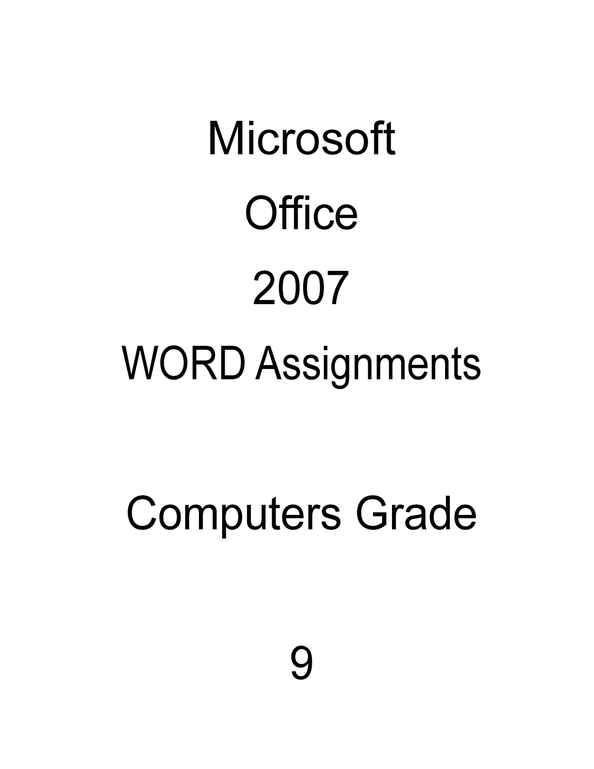 ms word 2007 practical assignments for students