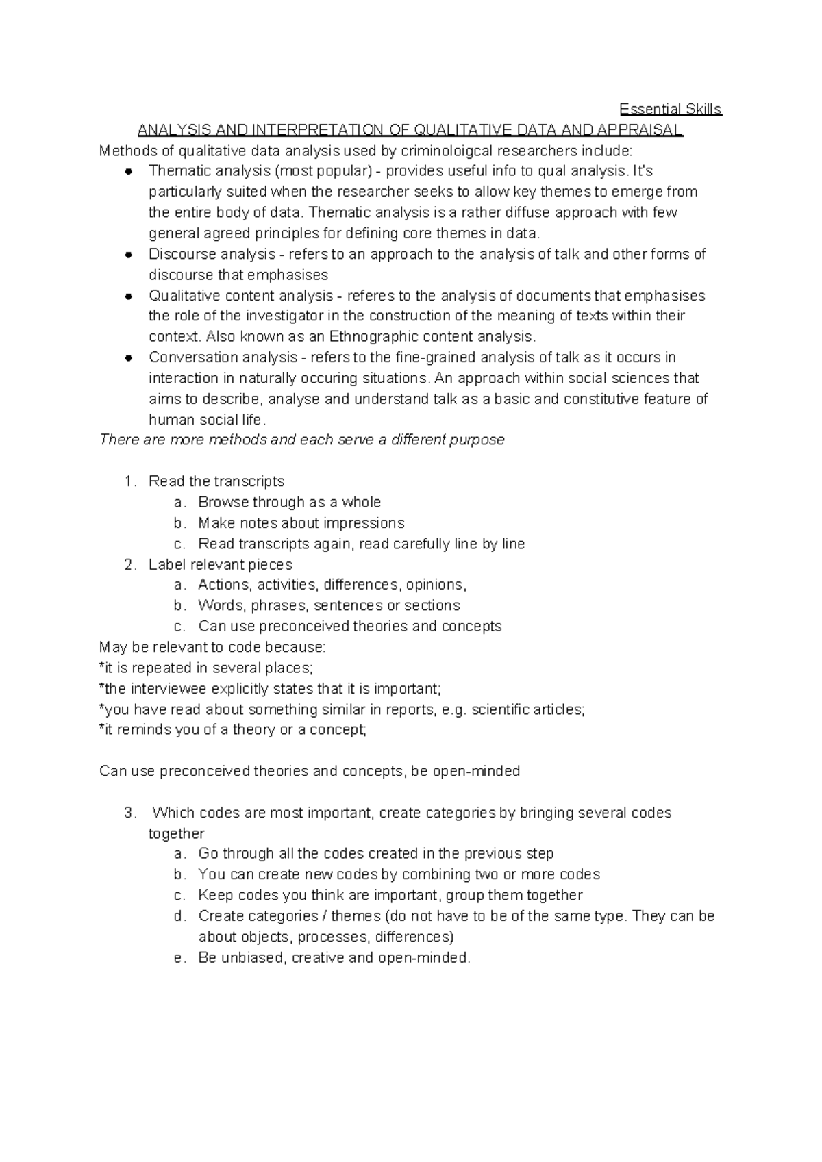 Analysis & interpretation - Essential Skills ANALYSIS AND ...