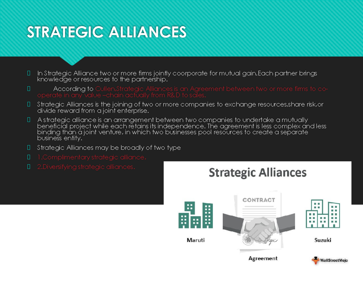 SM Merits Of Strategic Alliance - STRATEGIC ALLIANCES ฀ In Strategic ...