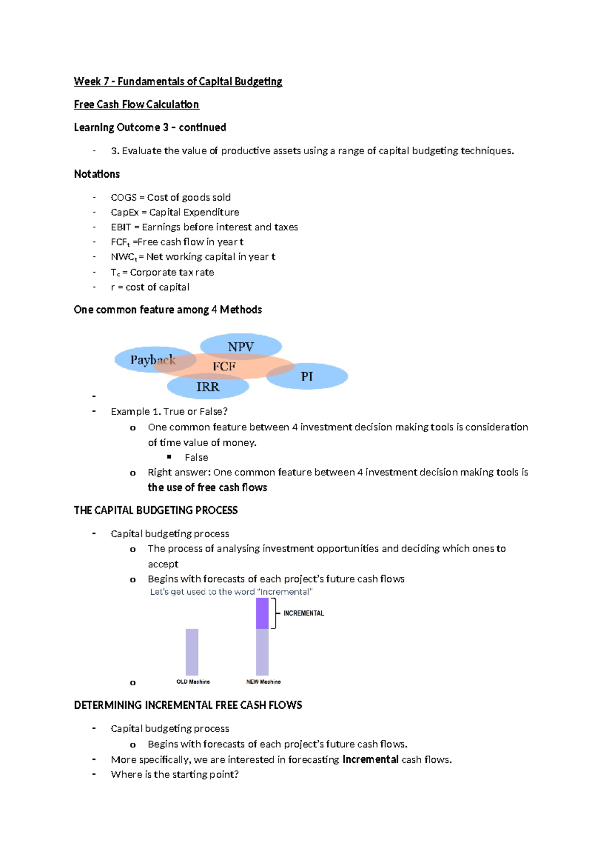 Week 7 Lecture Slides - Week 7 - Fundamentals of Capital Budgeting Free ...