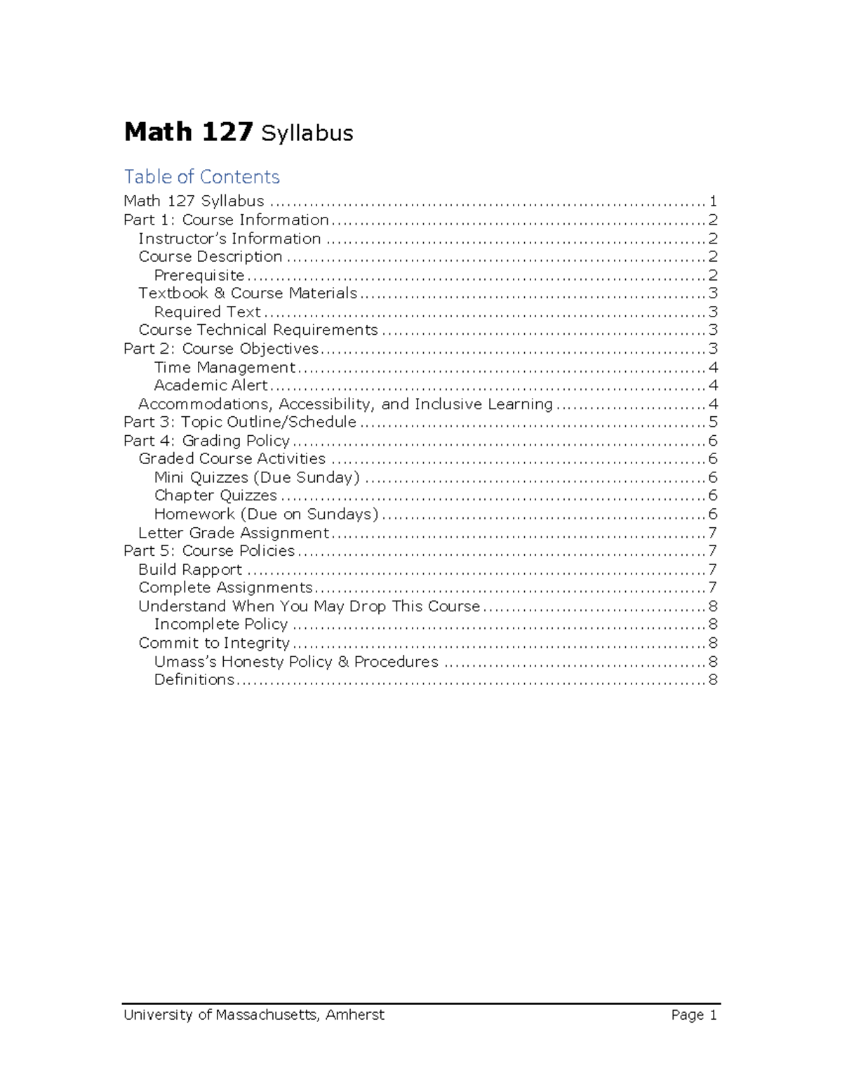 FA21-Math 127- Calc Life-Soc Sci I - Math 127 Syllabus Table of ... image.