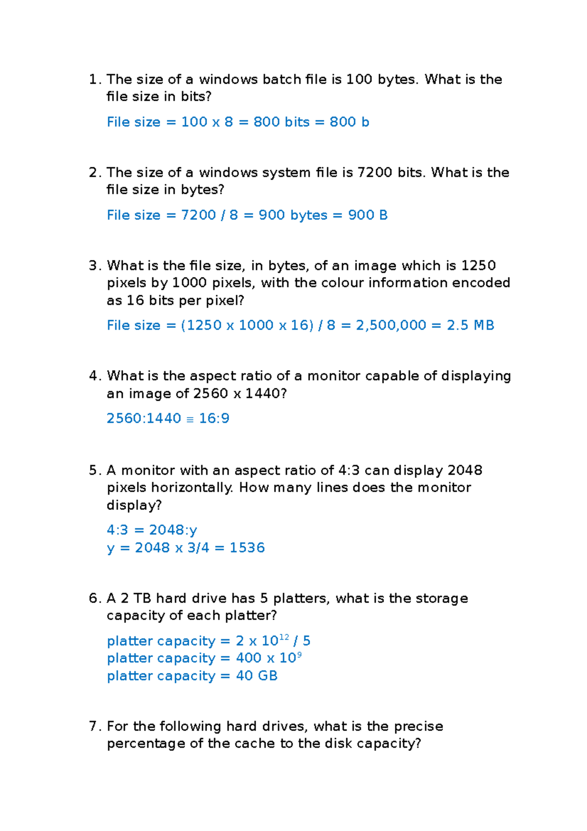 Solution For Exercise 1.3 Introduction to Computer and Communication ...