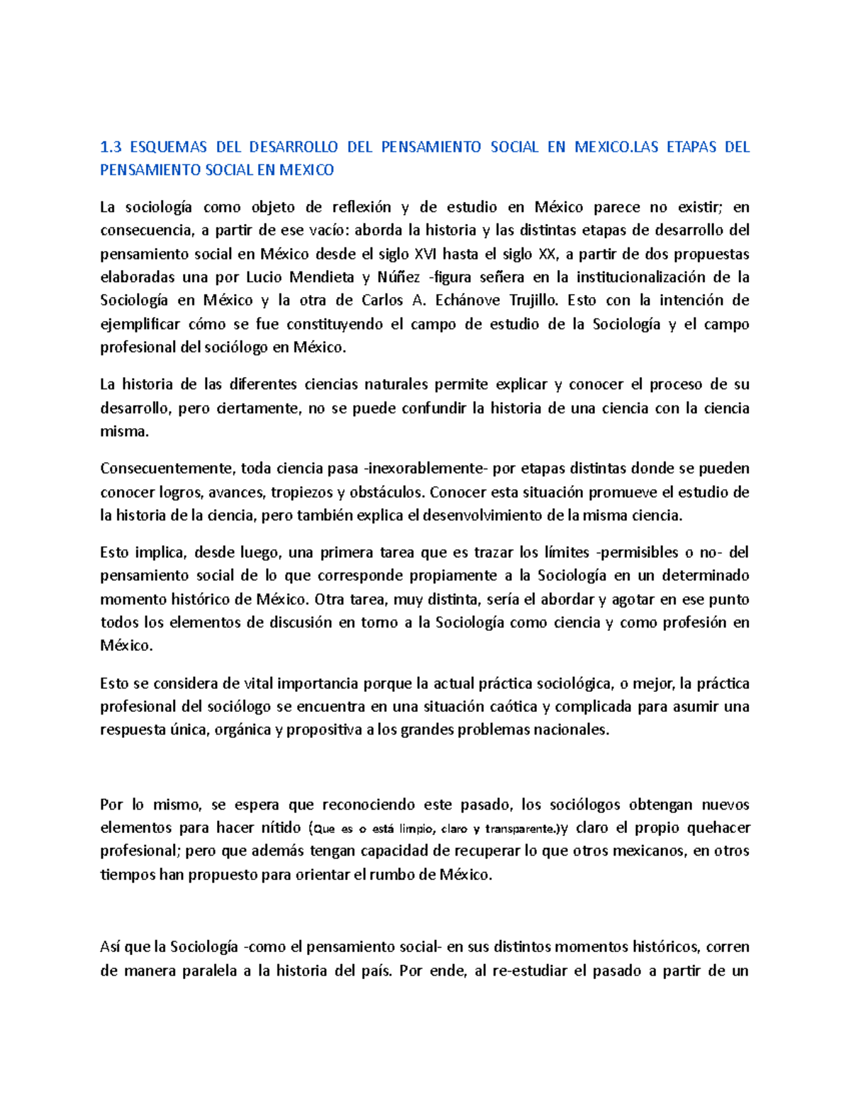 1.3 Esquema DEL Desarrollo DEL Pensamiento Social EN Mexico - 1 ...