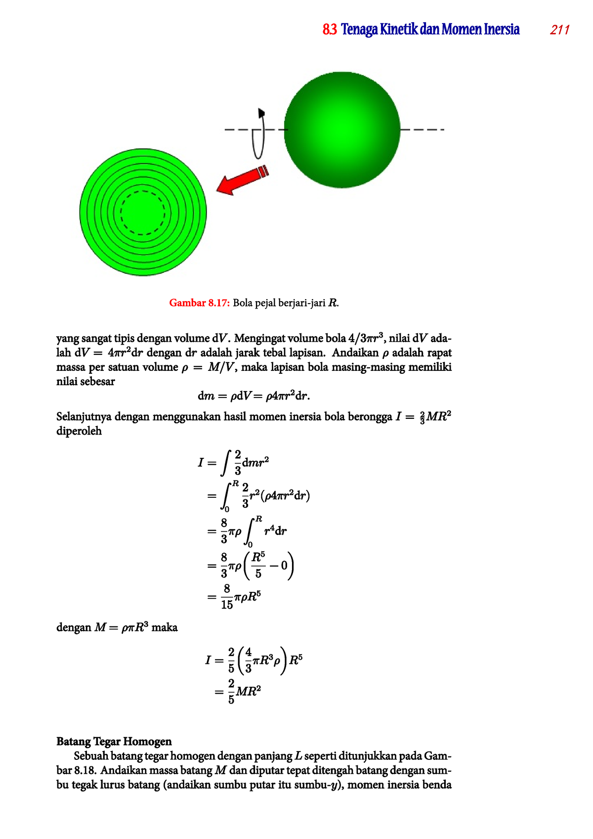 Fisika Dasar Mekanika-43 - 8. 3 Tenaga Kinetik Dan Momen Inersia 211 ...