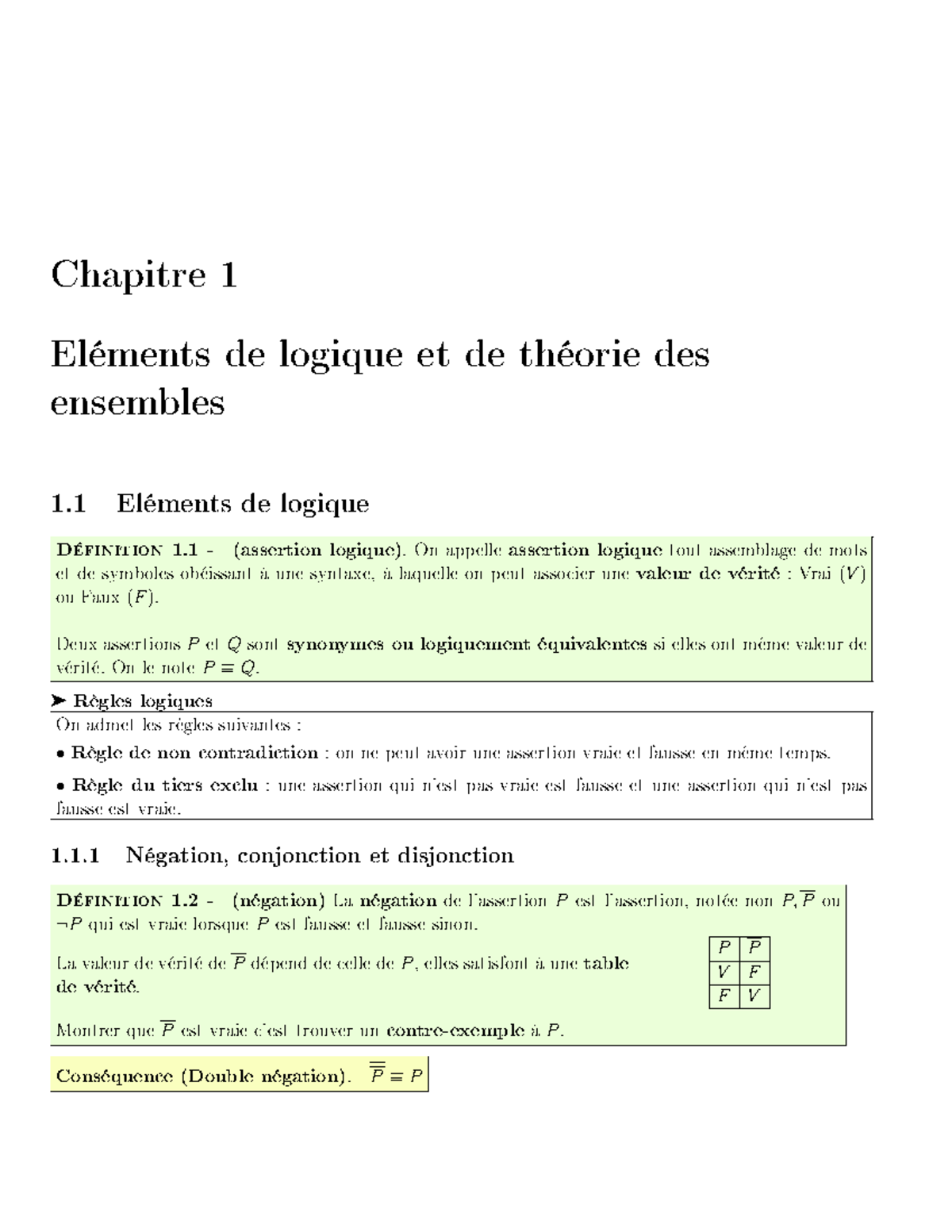 Exb33-CH01 Logique - Chapitre 1 Eléments de logique et de théorie des ...