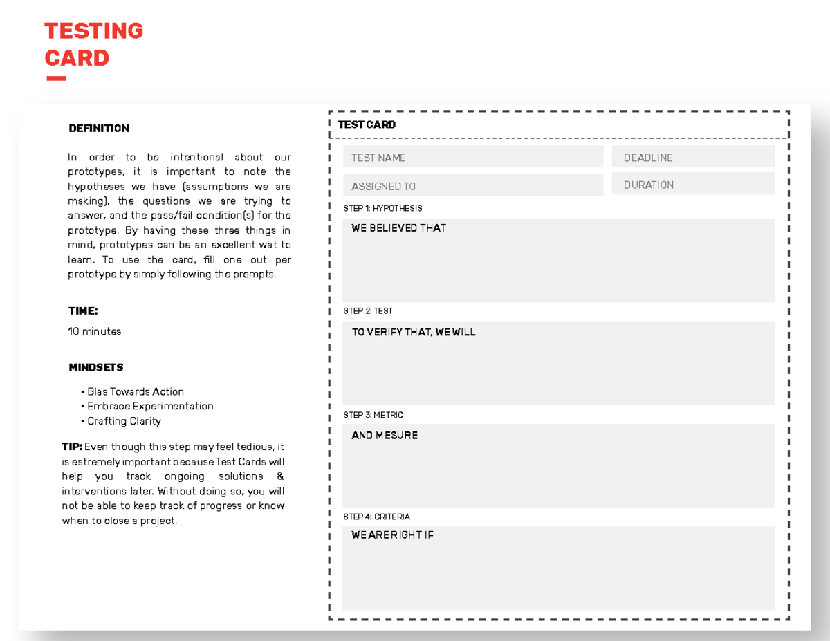 Testing CARD - herramienta de desarrollo - TESTING CARD DEFINITION TIME ...