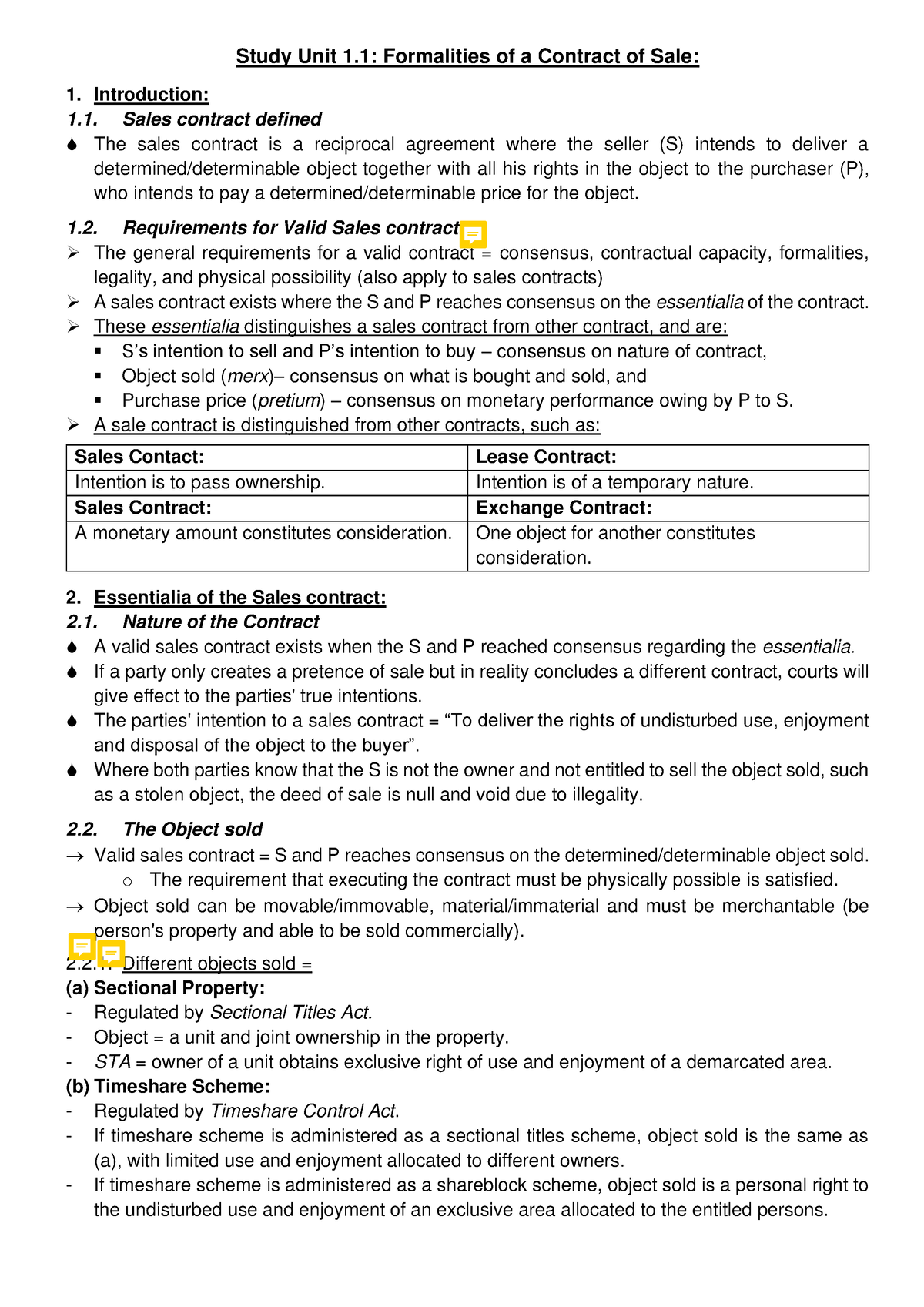 study-unit-1-1-contract-of-sale-study-unit-1-formalities-of-a