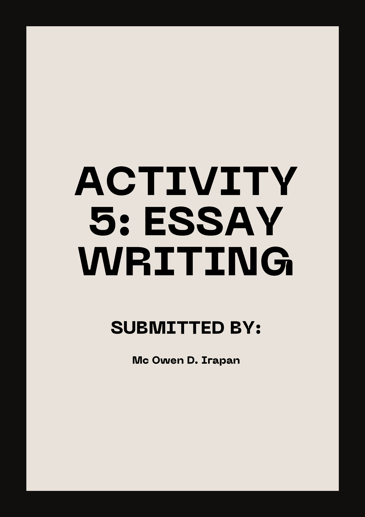 activity 1 5 essay writing