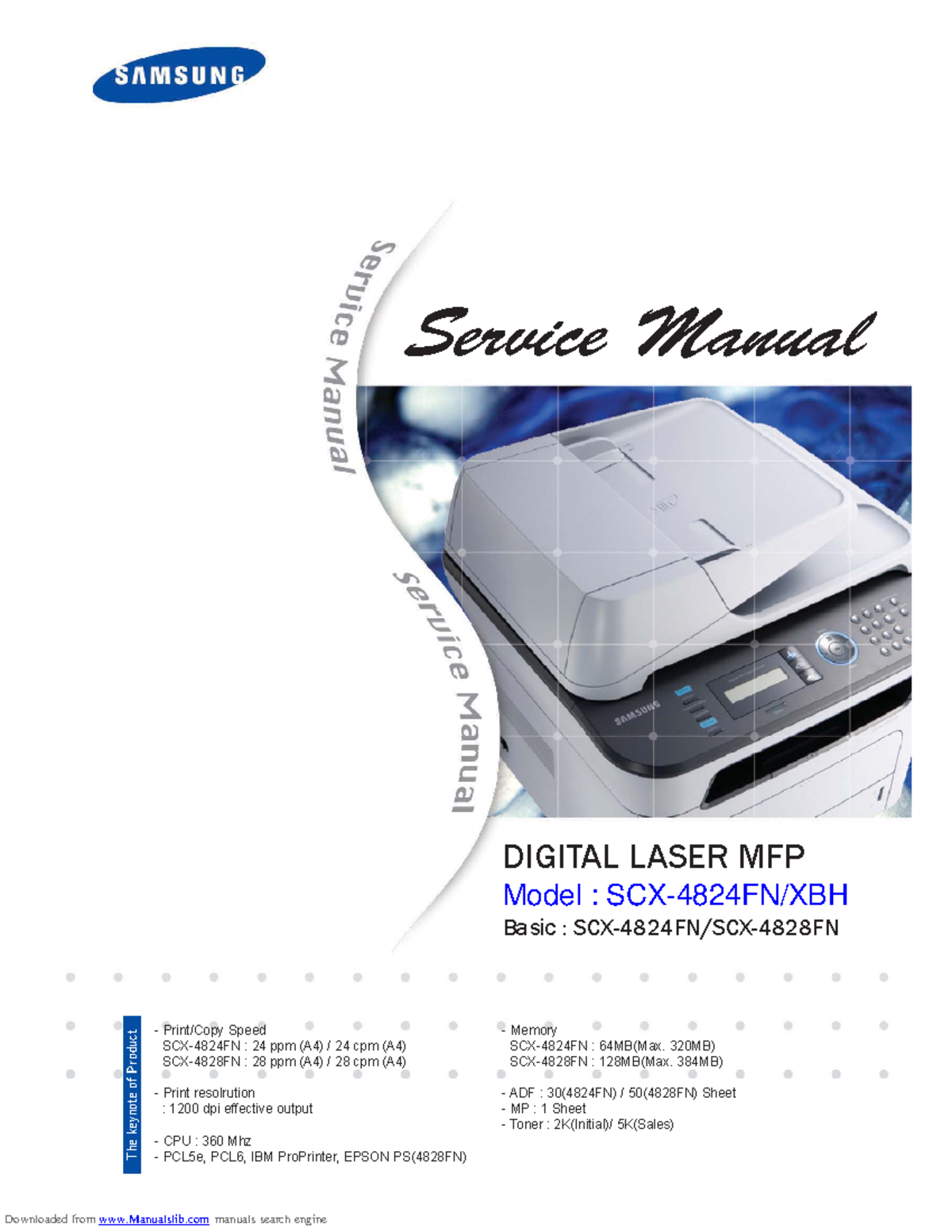 Scx4824xbh - Service manual Samsung SCX-4824 - Service Manual DIGITAL ...
