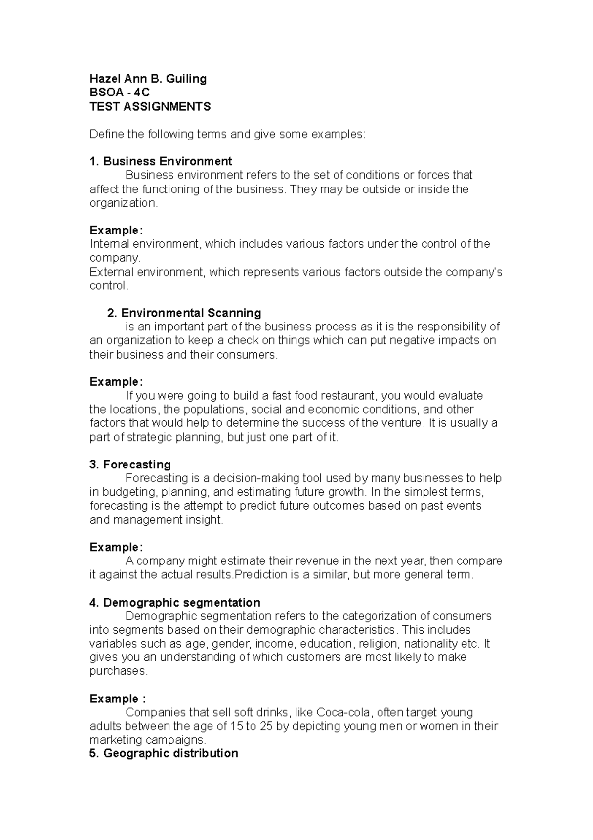 Guiling BSOA4C TEST Assignment - Hazel Ann B. Guiling BSOA - 4C TEST ...