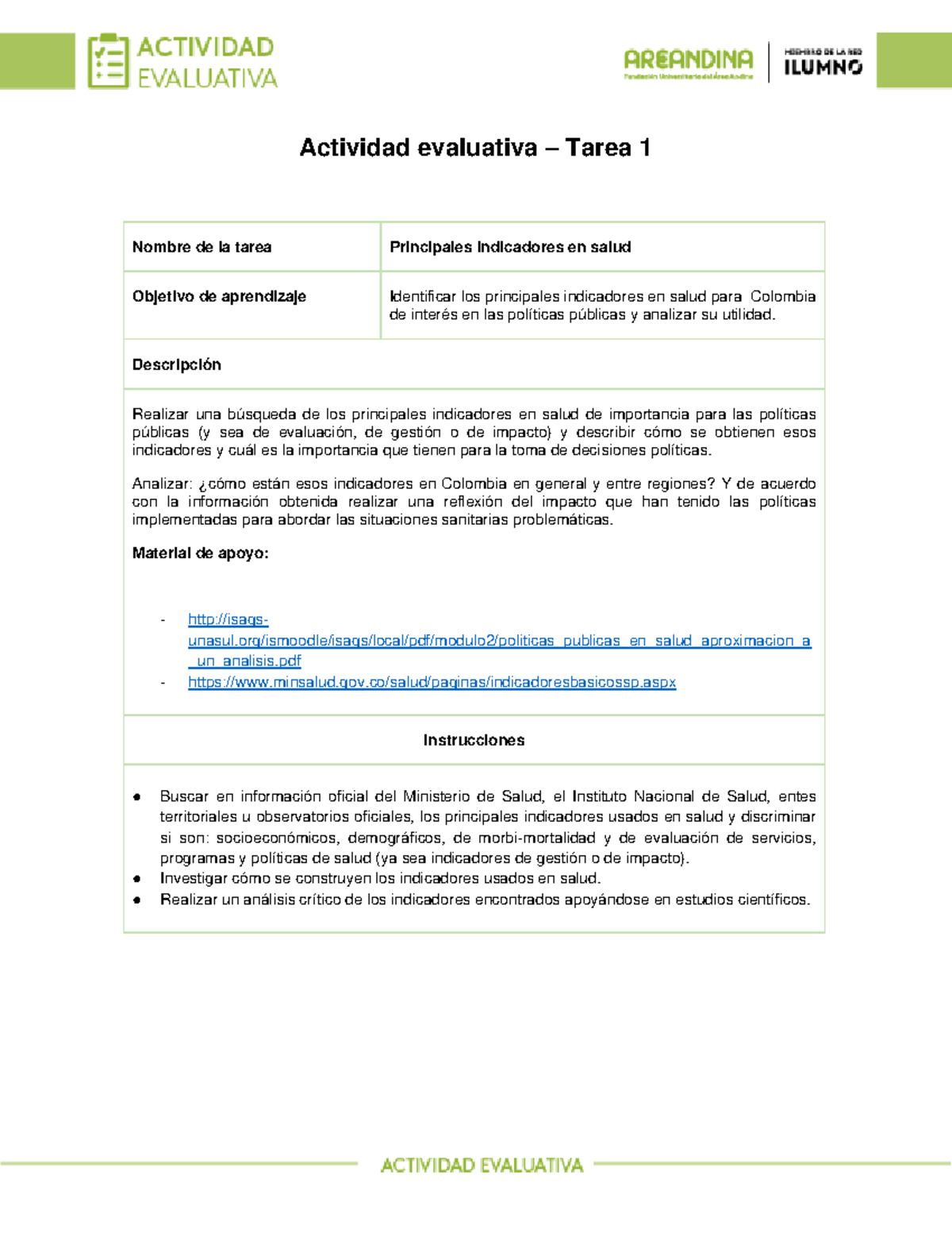 Actividad Evaluativa Eje Salud Publica Actividad Evaluativa Tarea Ntes Nombre De La