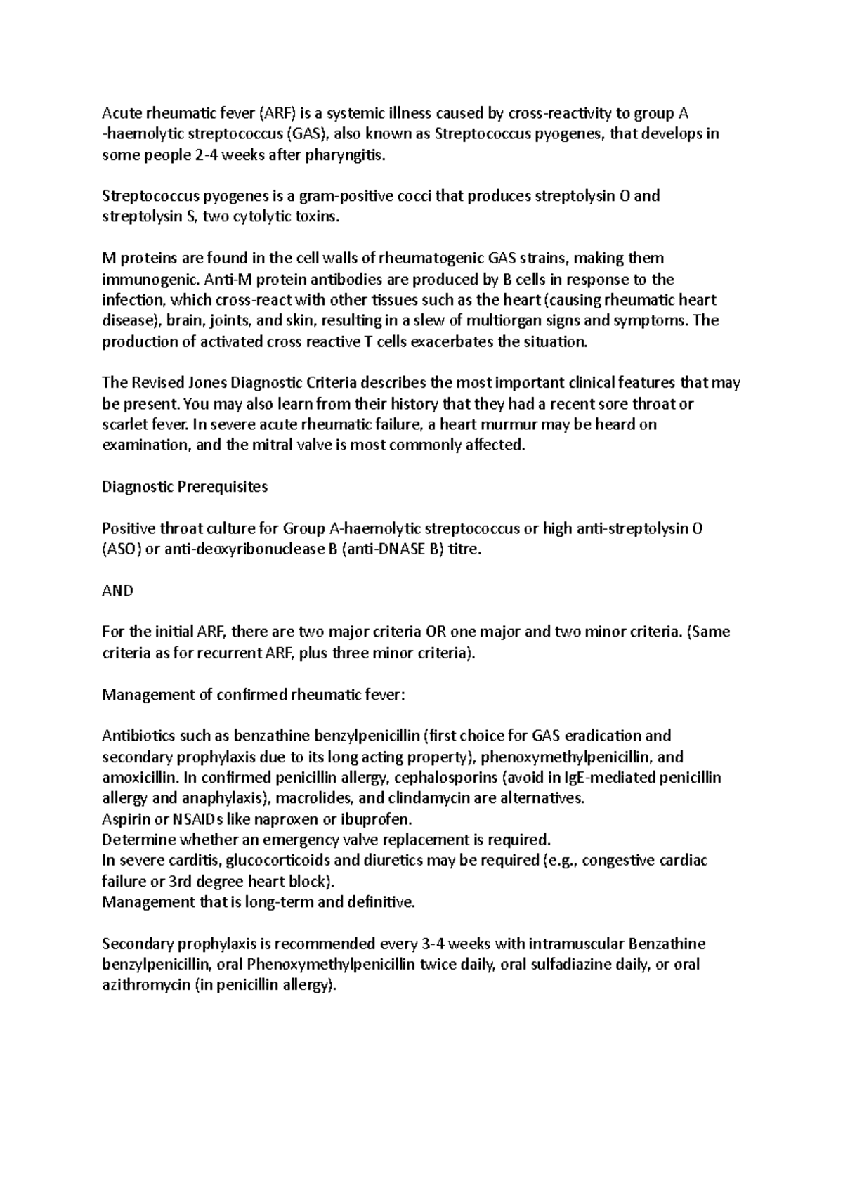 Acute rheumatic fever - Notes on nursing - Acute rheumatic fever (ARF ...