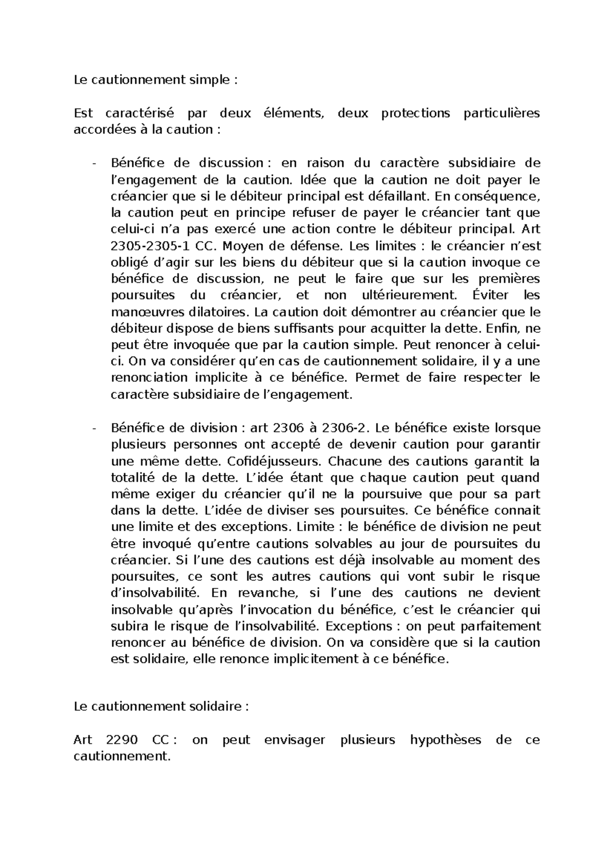 le cautionnement omnibus dissertation