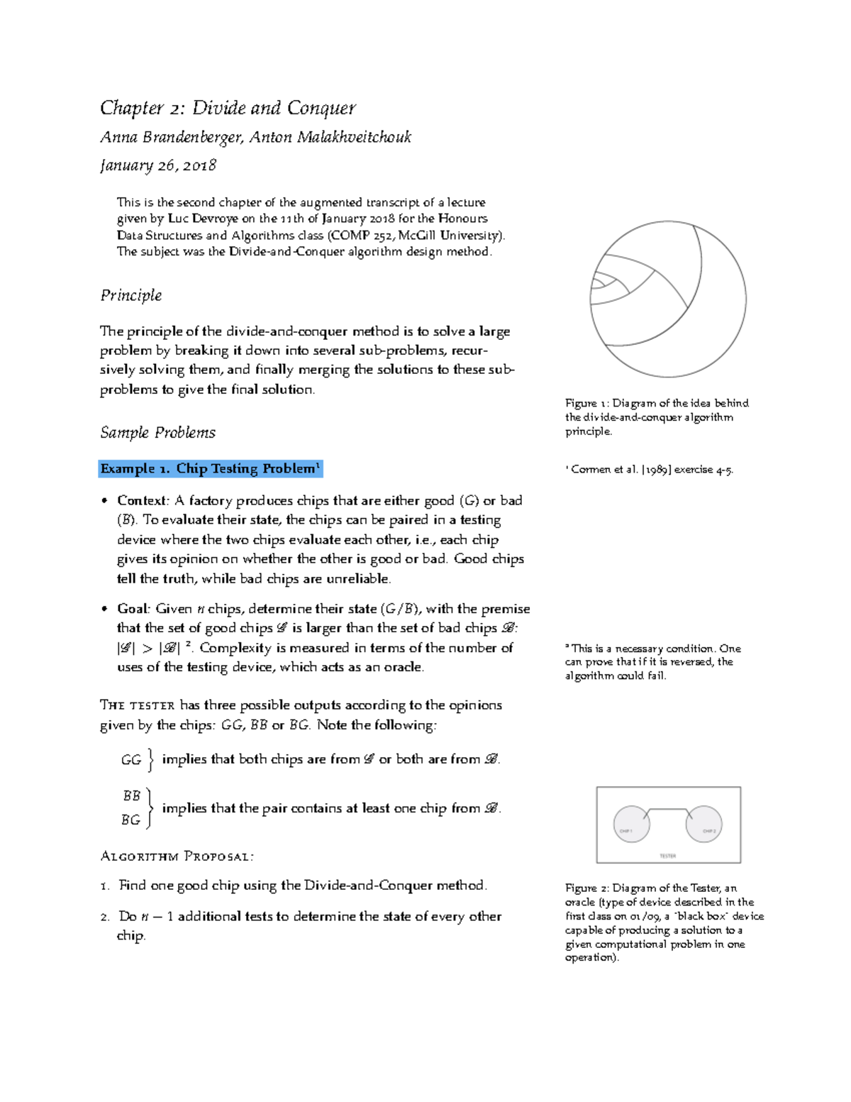 Divide And Conqor - Lecture Notes 1-4 - Chapter 2 : Divide And Conquer ...