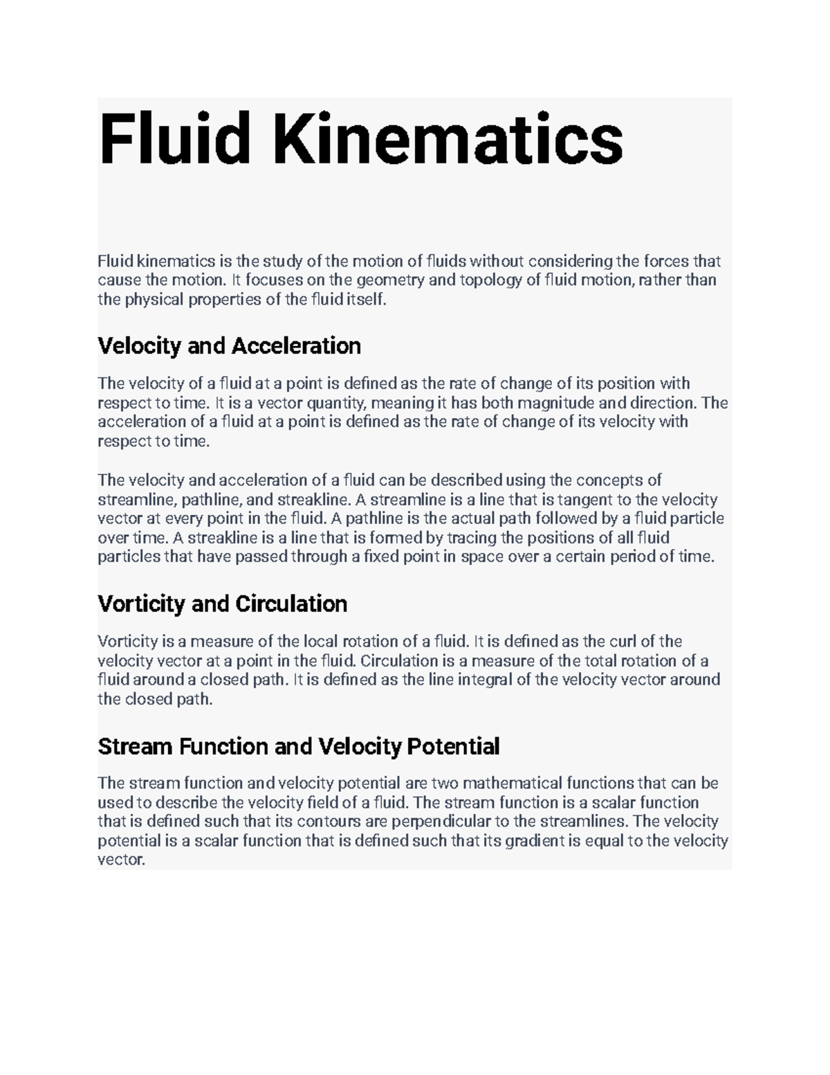 Fluid Mechanics 3-4 - Units 3 And 4 - Fluid Kinematics Fluid Kinematics ...