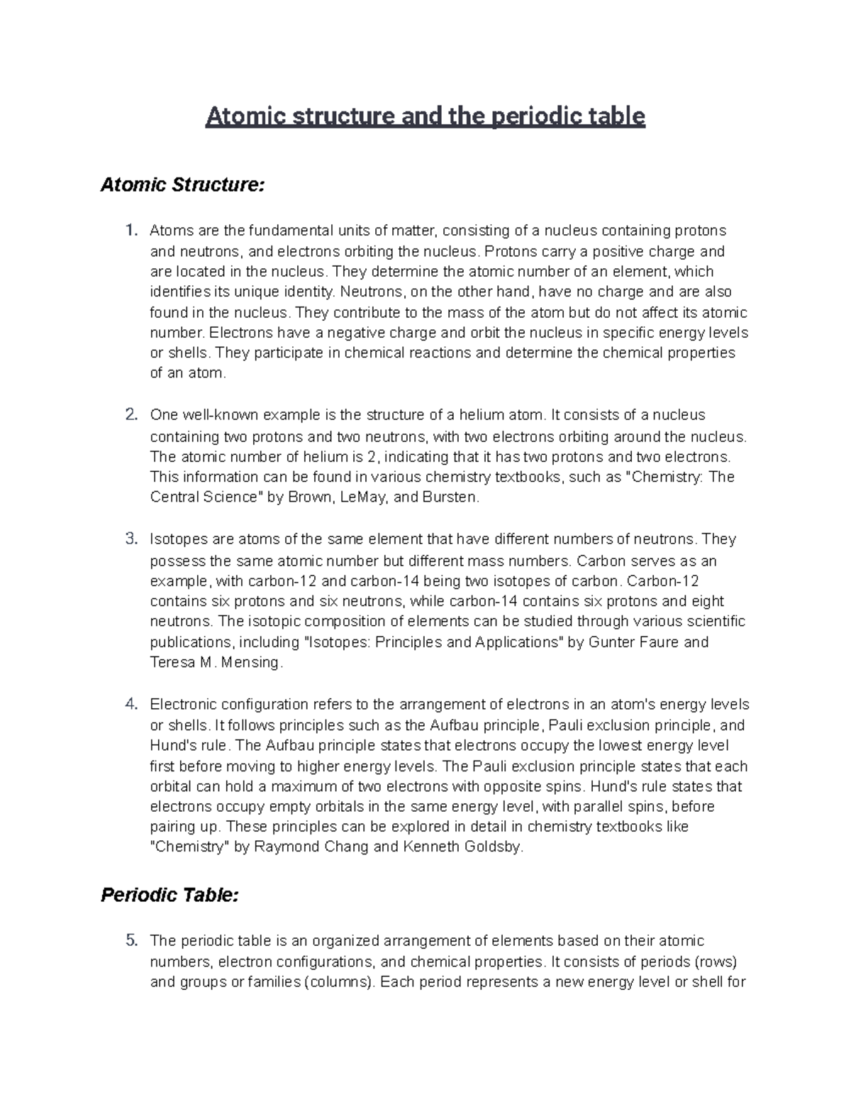 notes-on-atomic-structure-and-the-periodic-table-atomic-structure-and